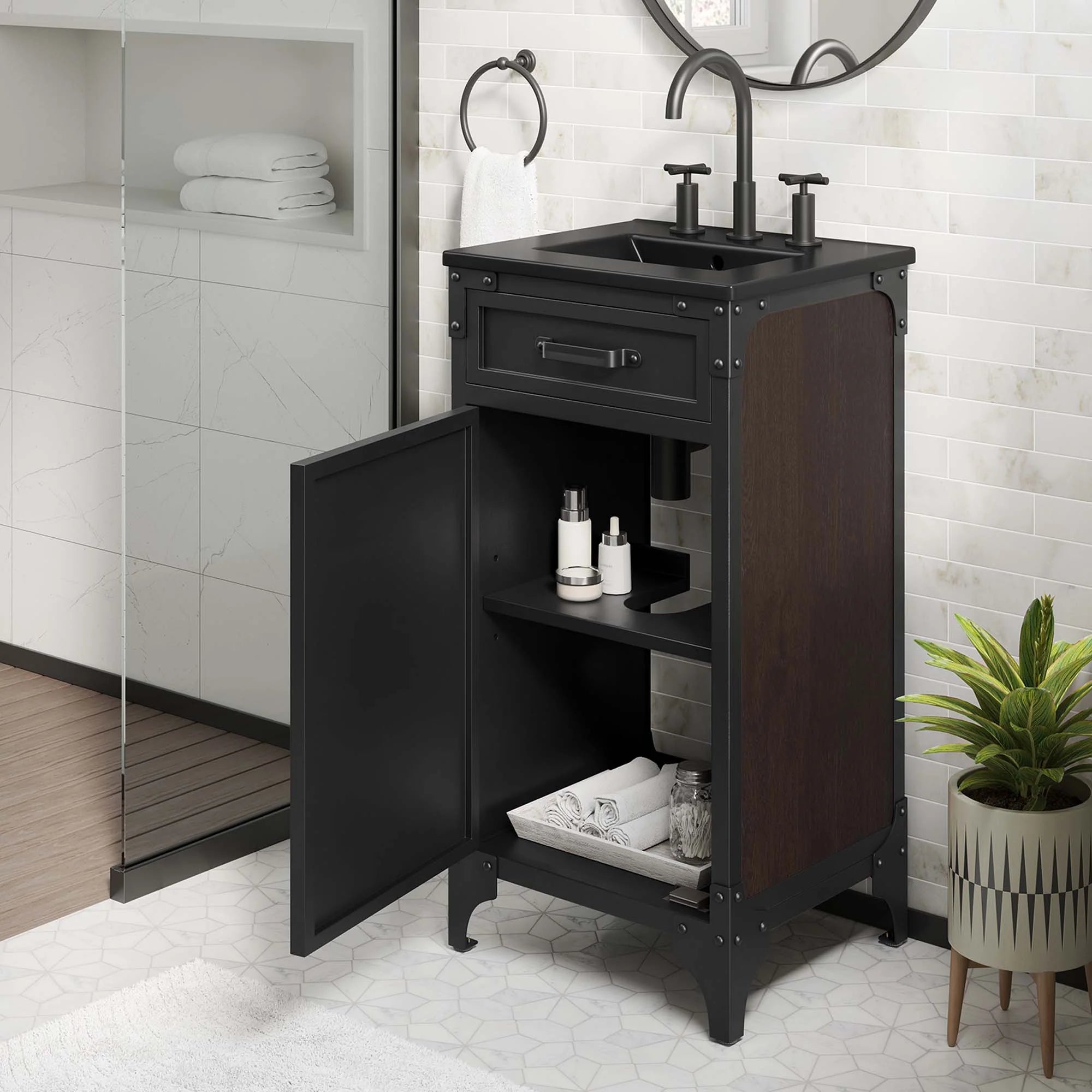 Meuble-lavabo de salle de bain Steamforge inclus