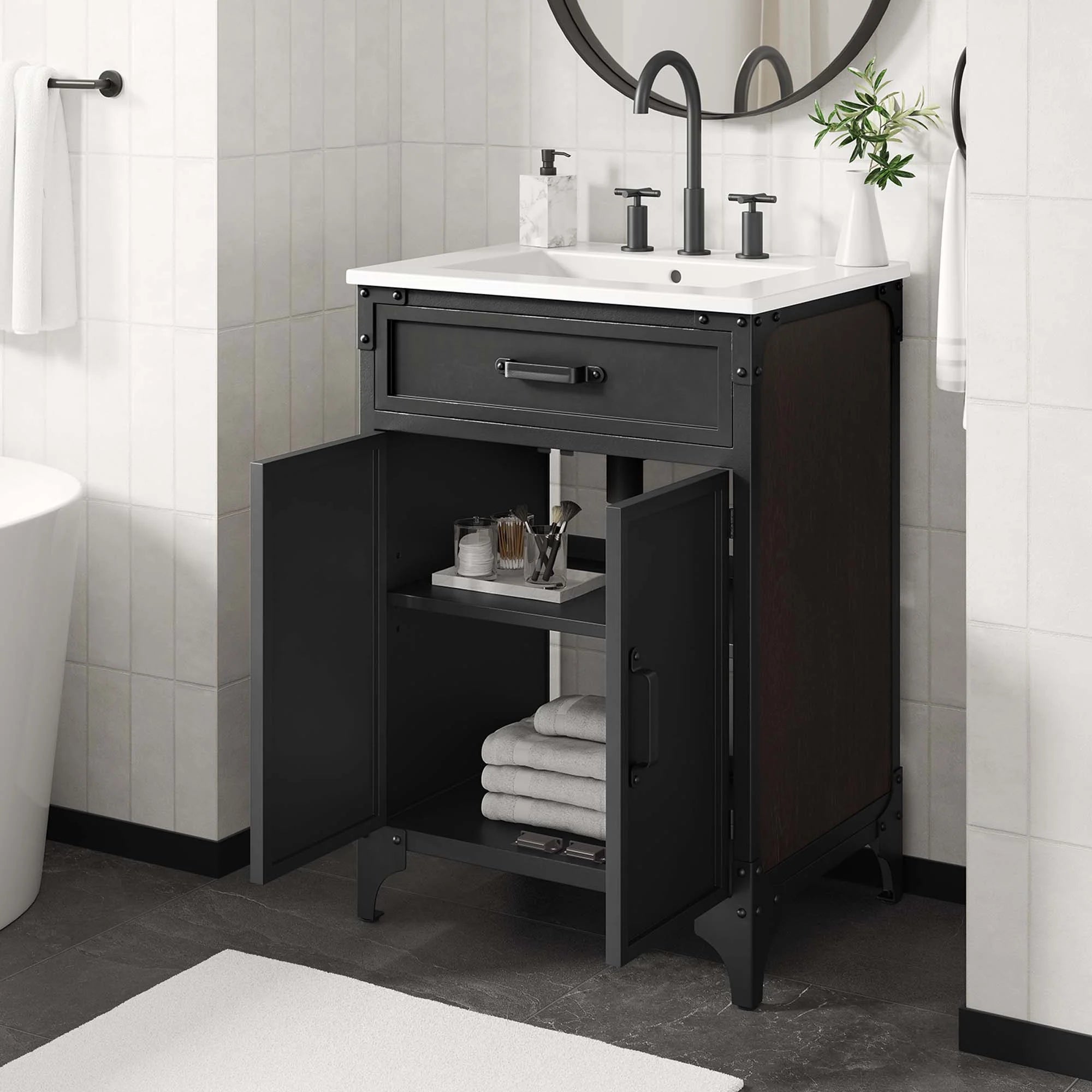 Meuble-lavabo de salle de bain Steamforge inclus