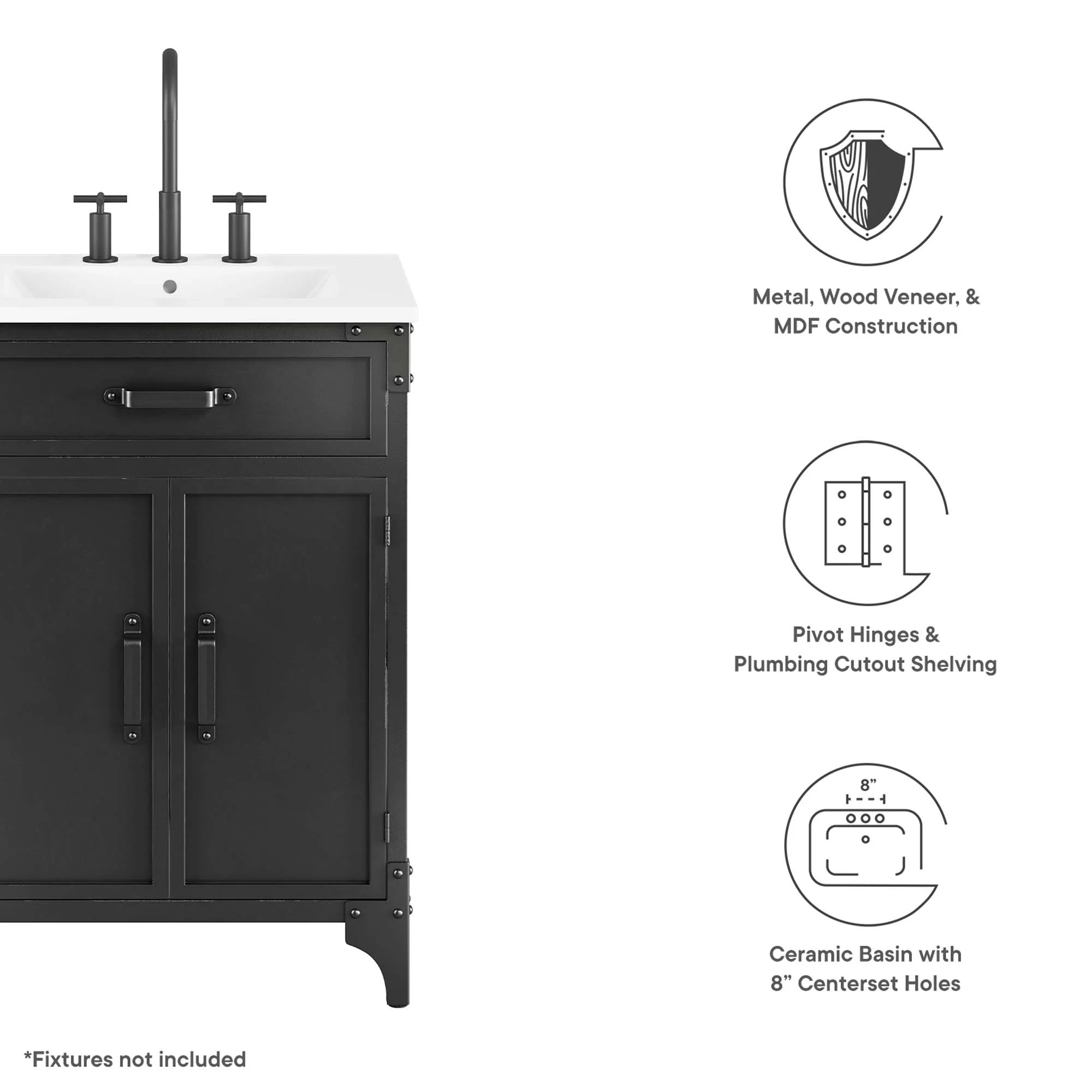 Steamforge Bathroom Vanity Basin Included