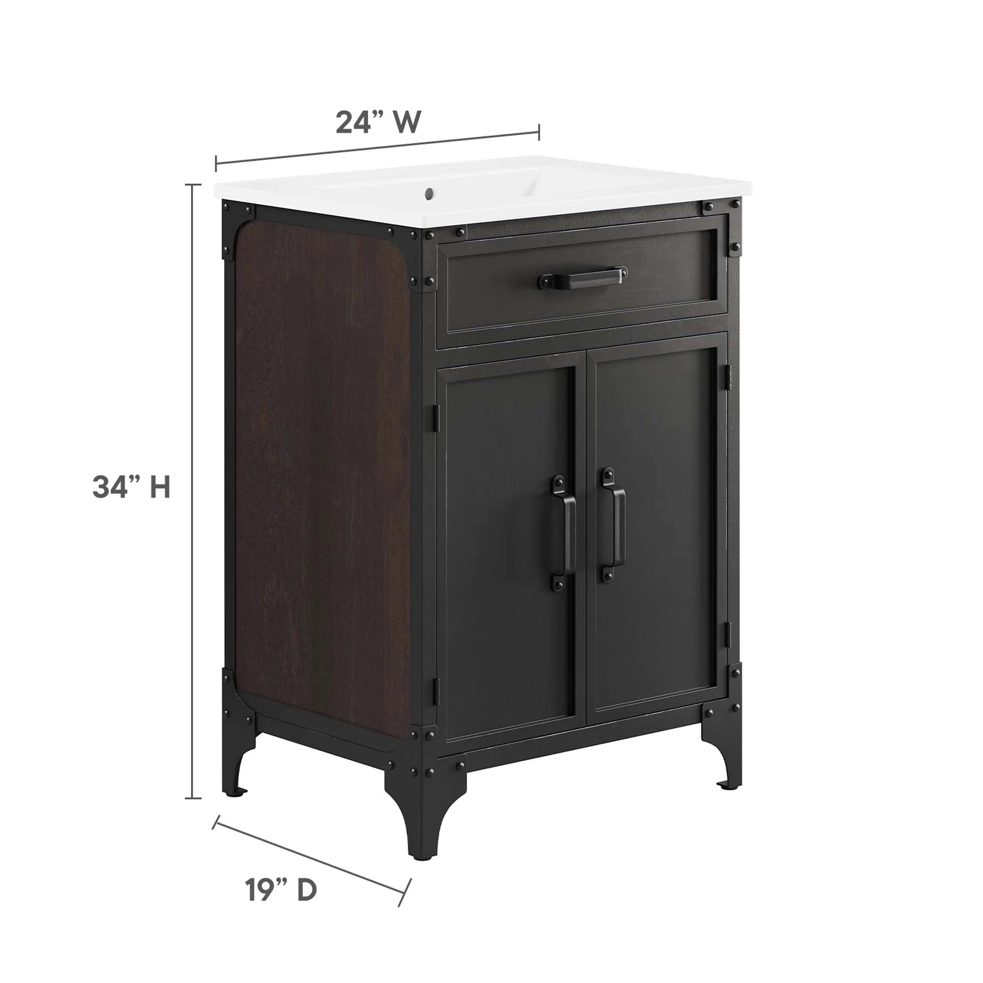 Meuble-lavabo de salle de bain Steamforge inclus