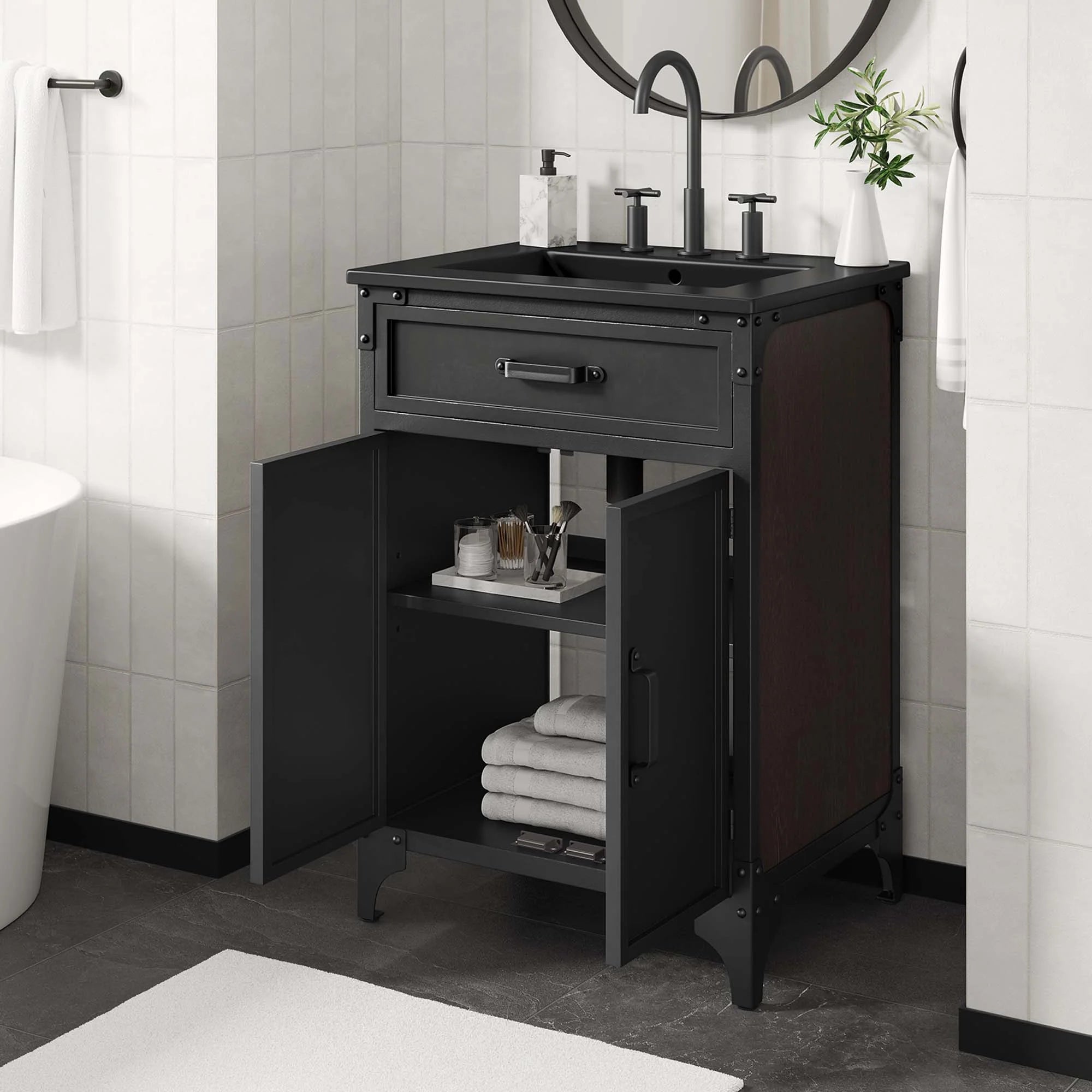 Meuble-lavabo de salle de bain Steamforge inclus