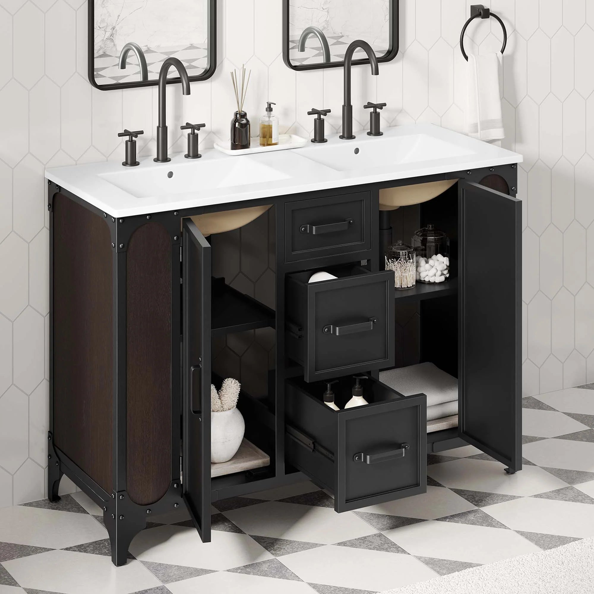 Meuble-lavabo de salle de bain Steamforge Lavabo non inclus