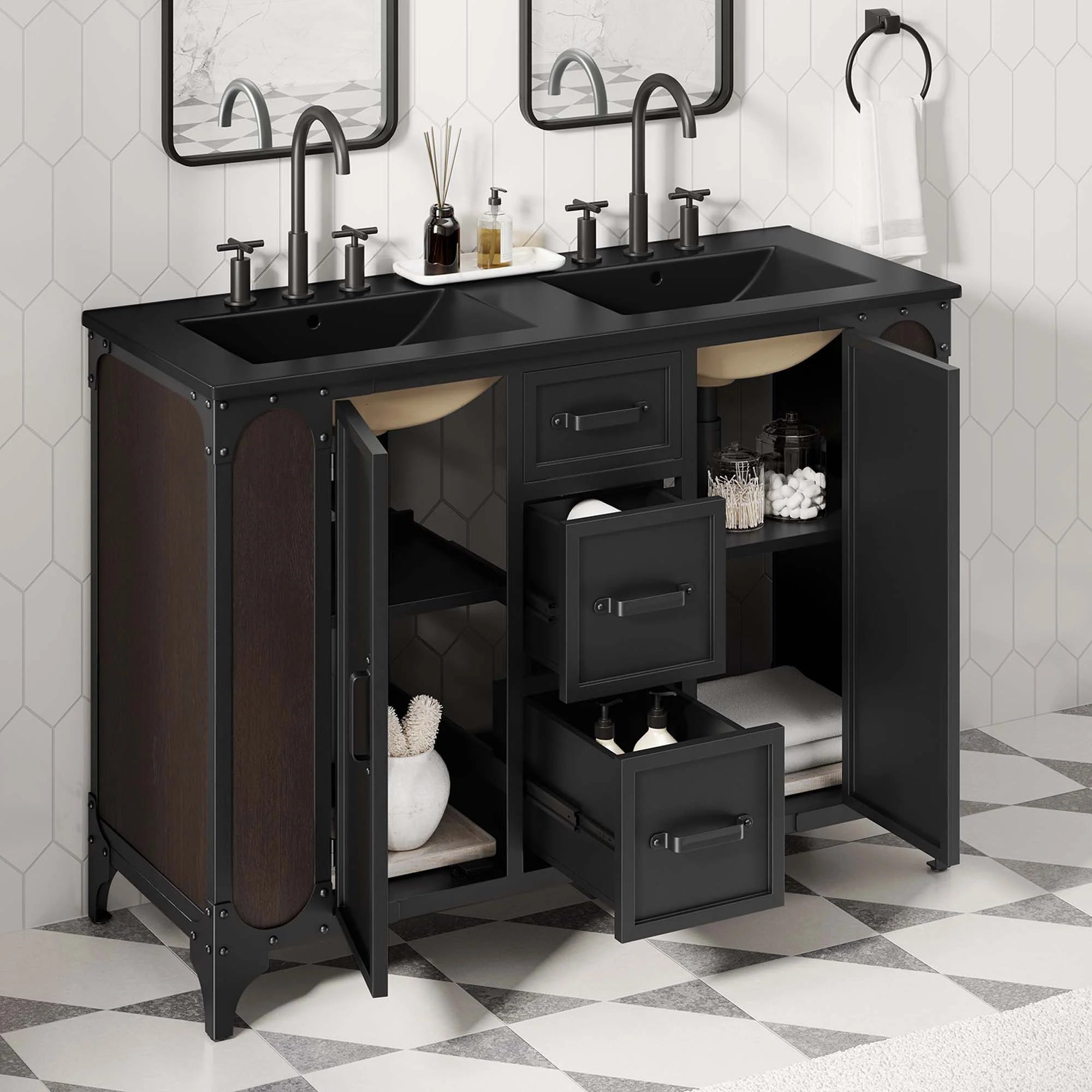 Meuble-lavabo de salle de bain Steamforge Lavabo non inclus