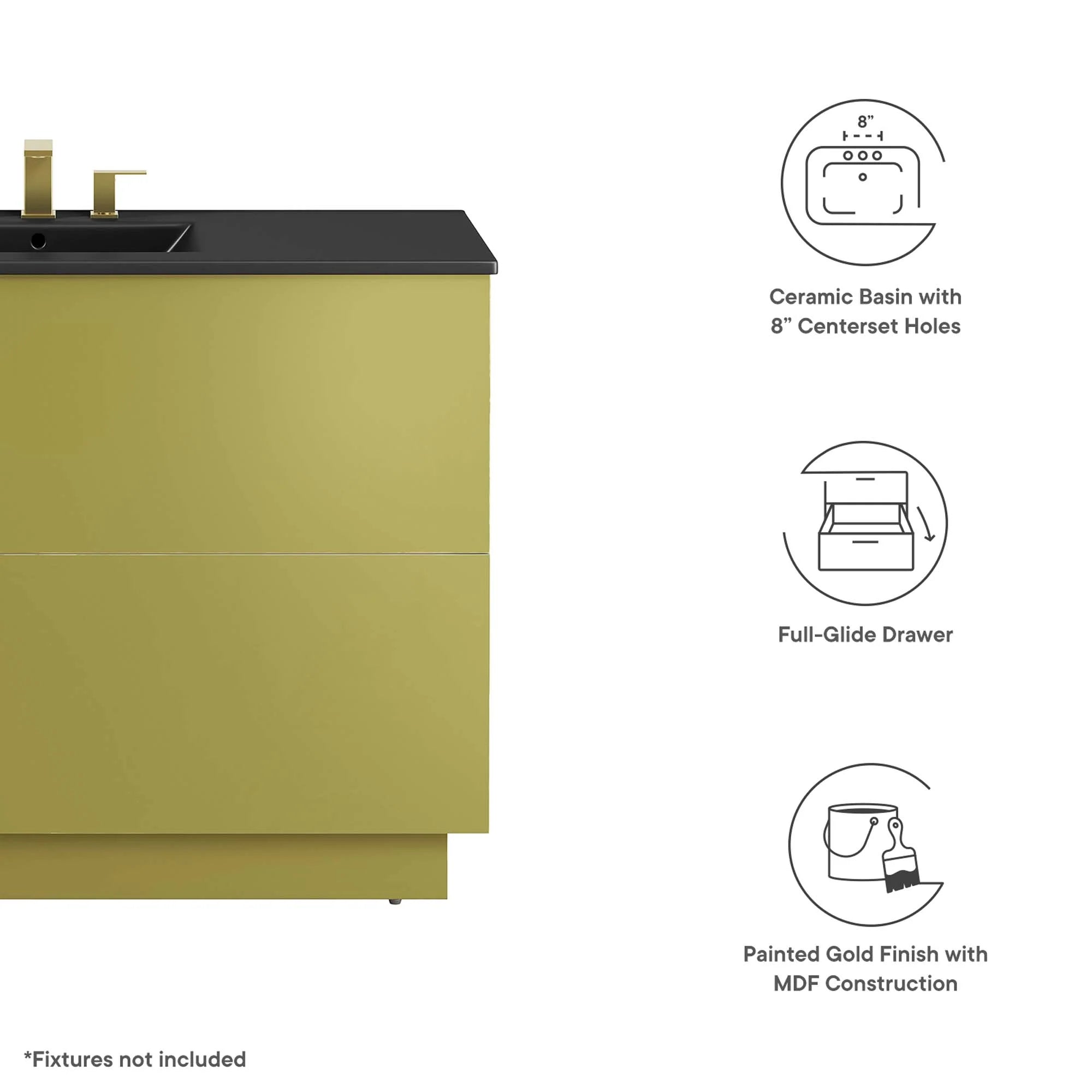 Meuble-lavabo de salle de bain Quantum inclus