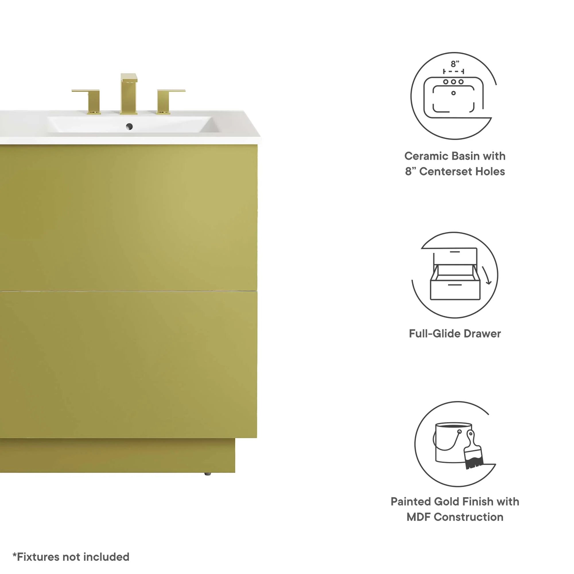 Meuble-lavabo de salle de bain Quantum inclus