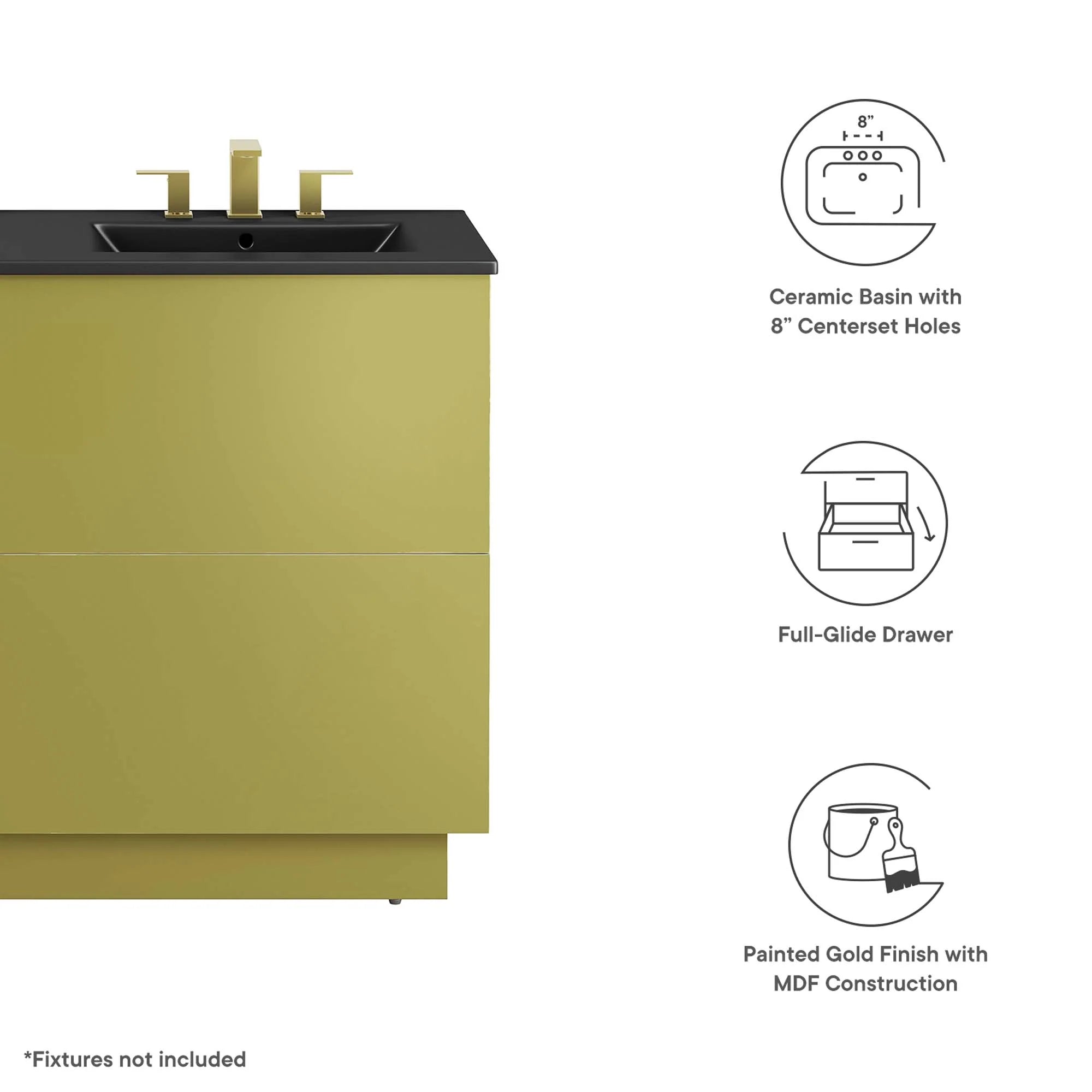 Meuble-lavabo de salle de bain Quantum inclus