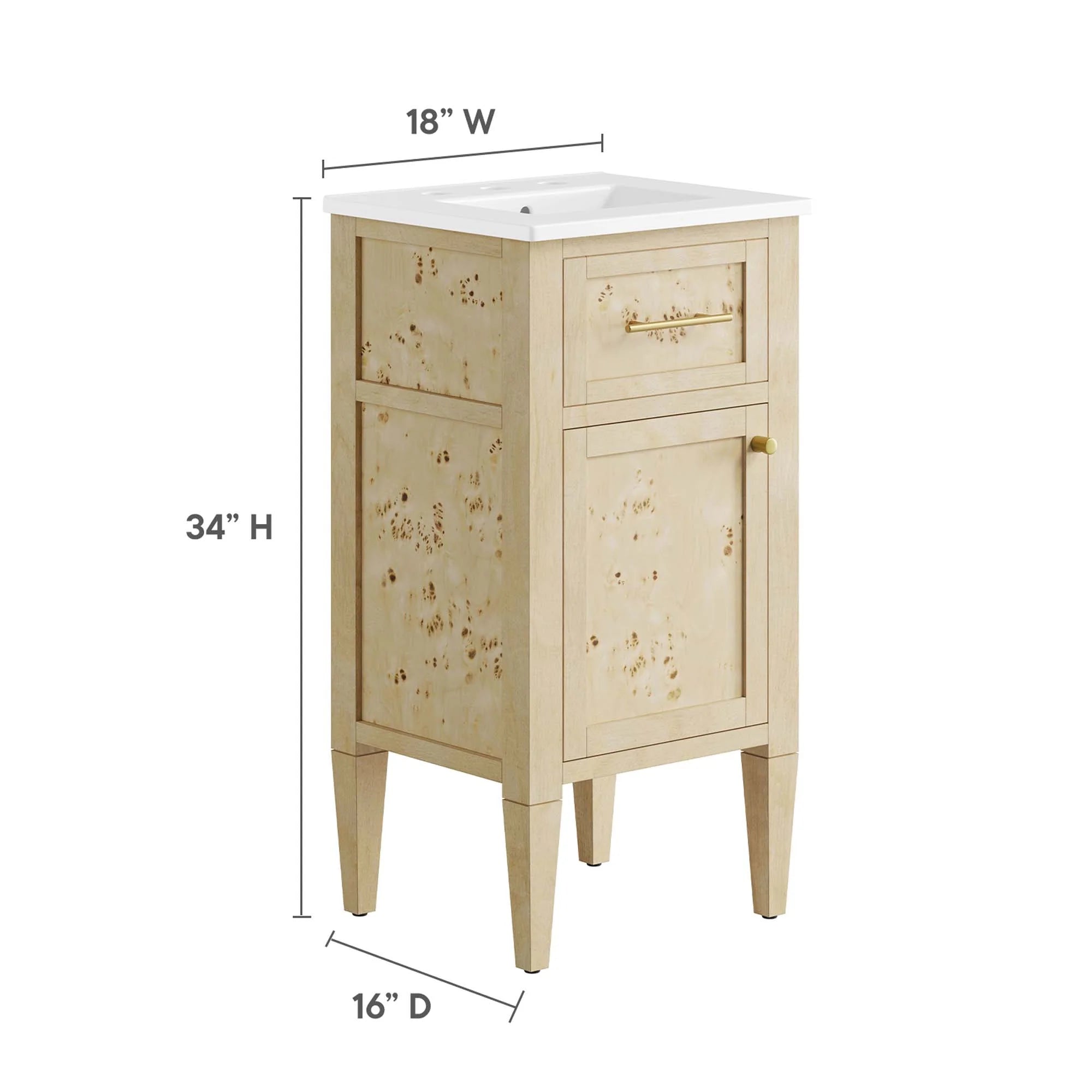 Meuble-lavabo de salle de bain en bois Elysian inclus