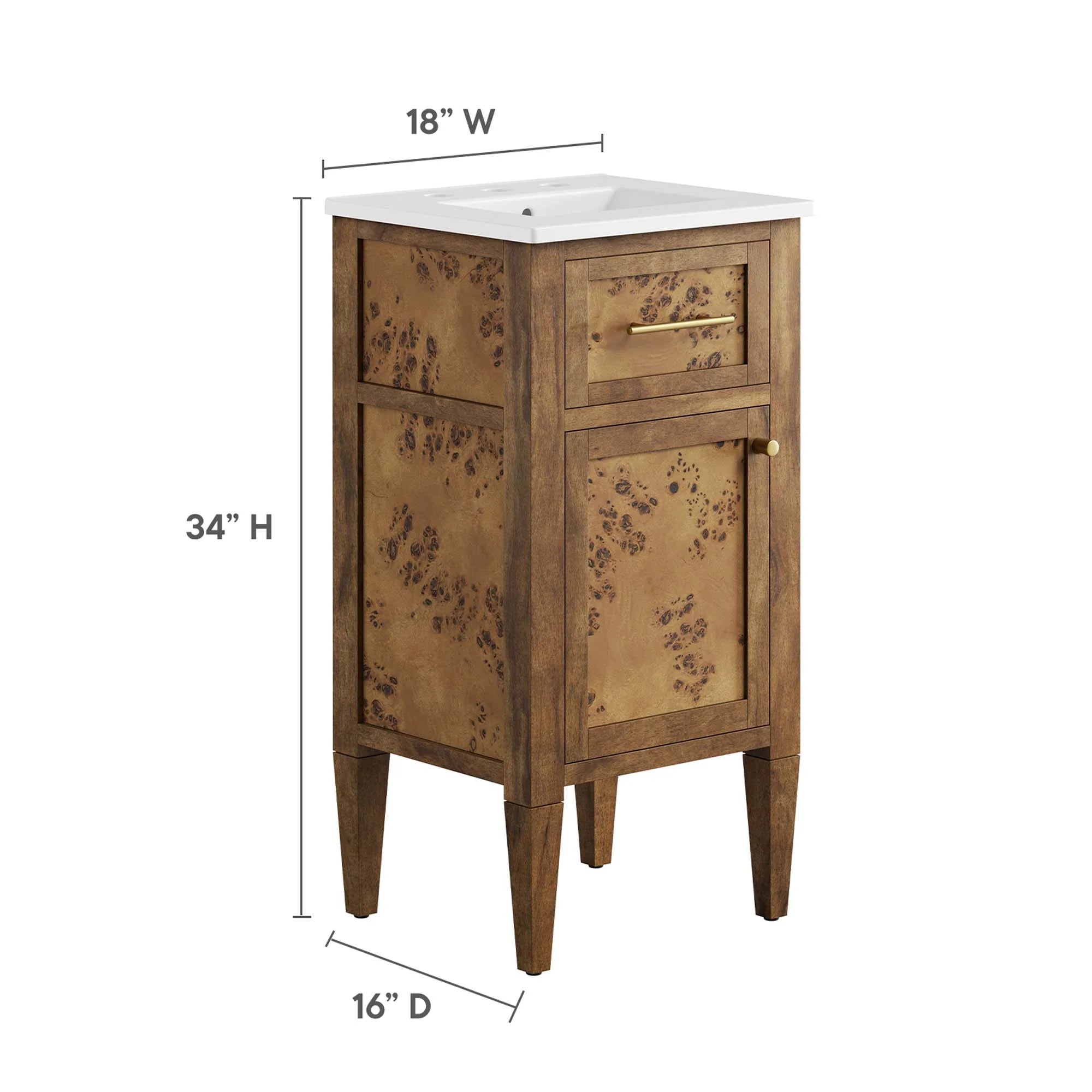 Elysian Wood Bathroom Vanity Basin Included