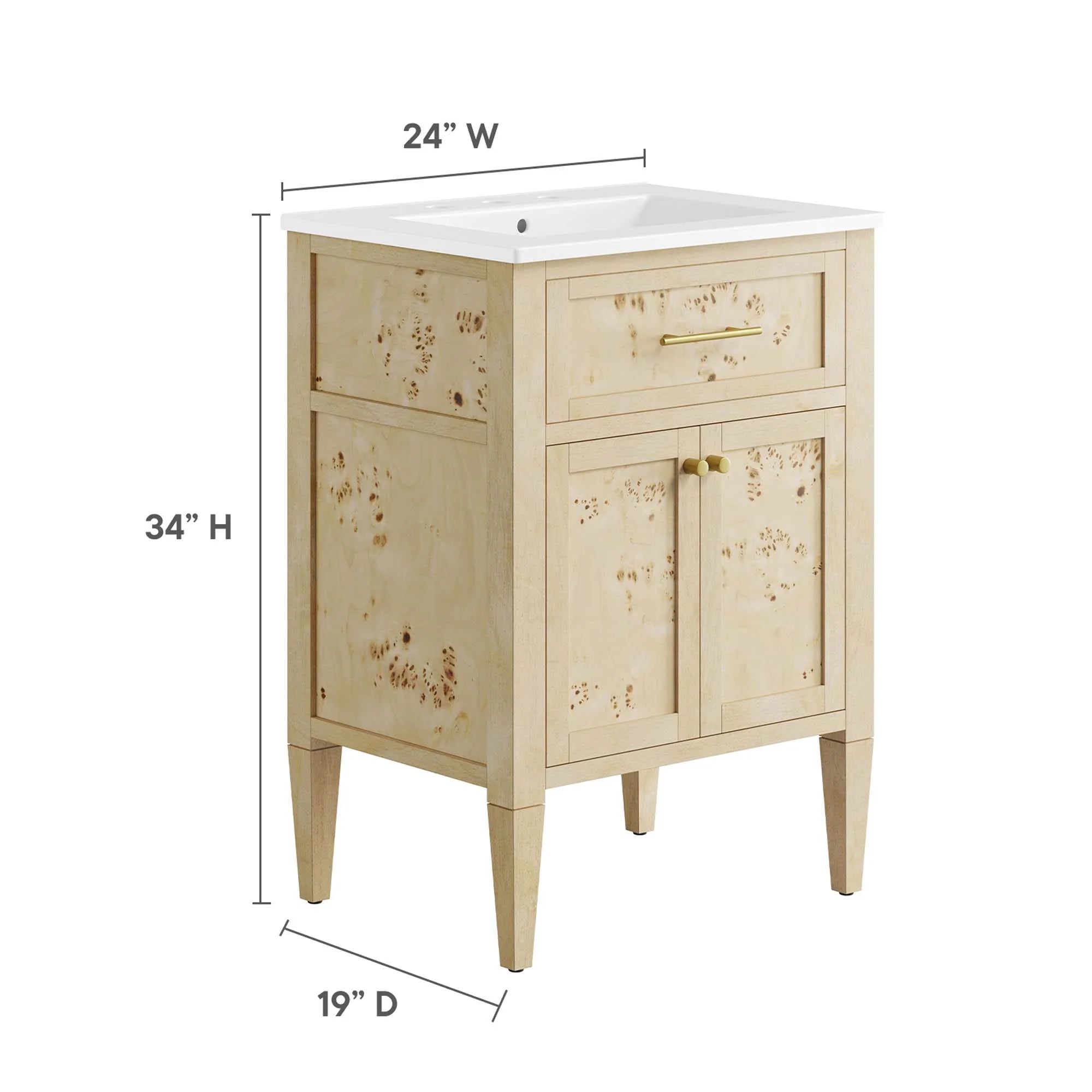 Elysian Wood Bathroom Vanity Basin Included