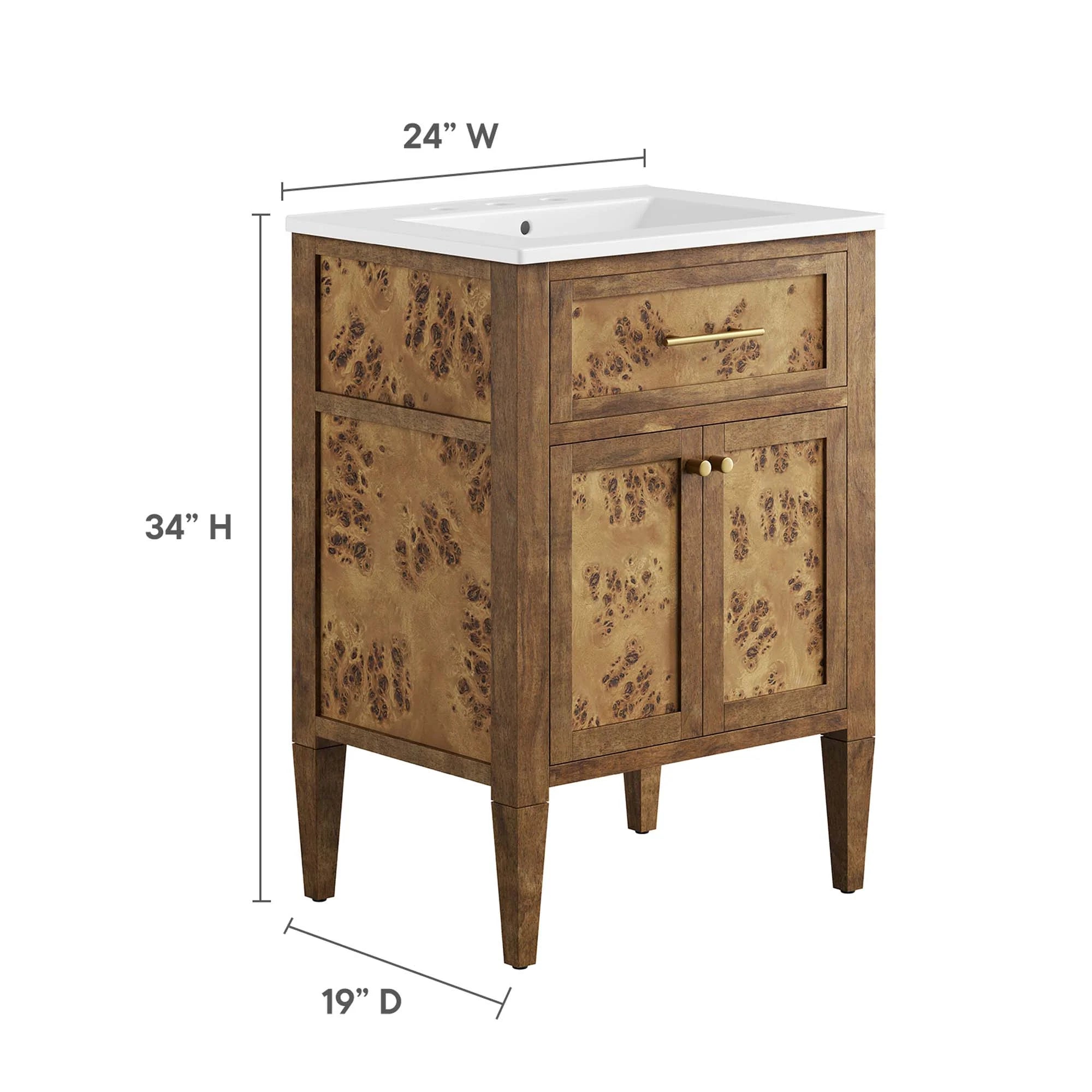 Elysian Wood Bathroom Vanity Basin Included