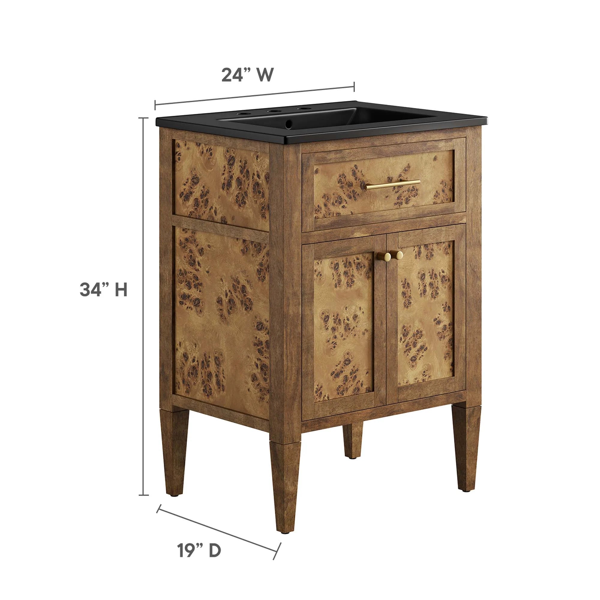 Elysian Wood Bathroom Vanity Basin Included