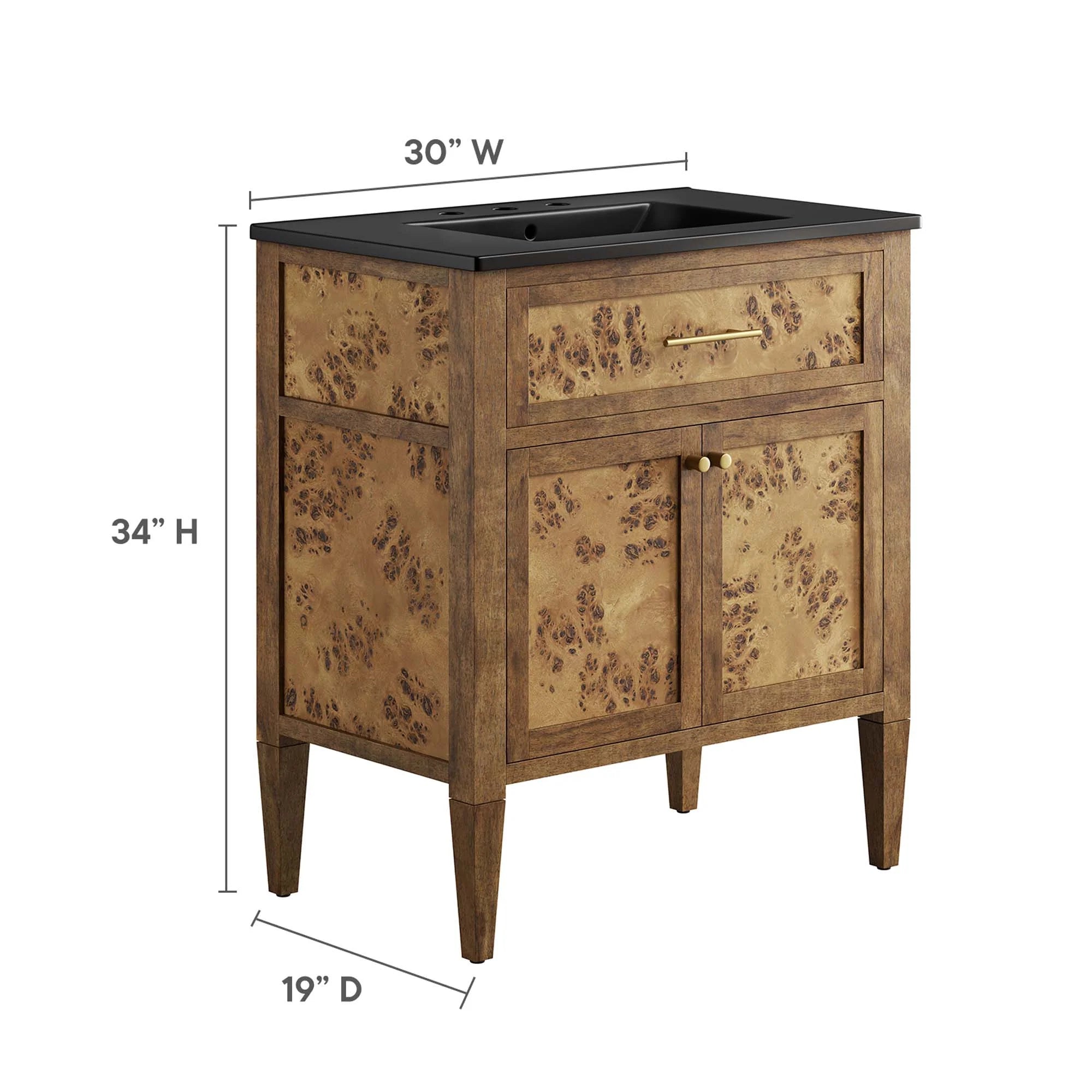 Elysian Wood Bathroom Vanity Basin Included