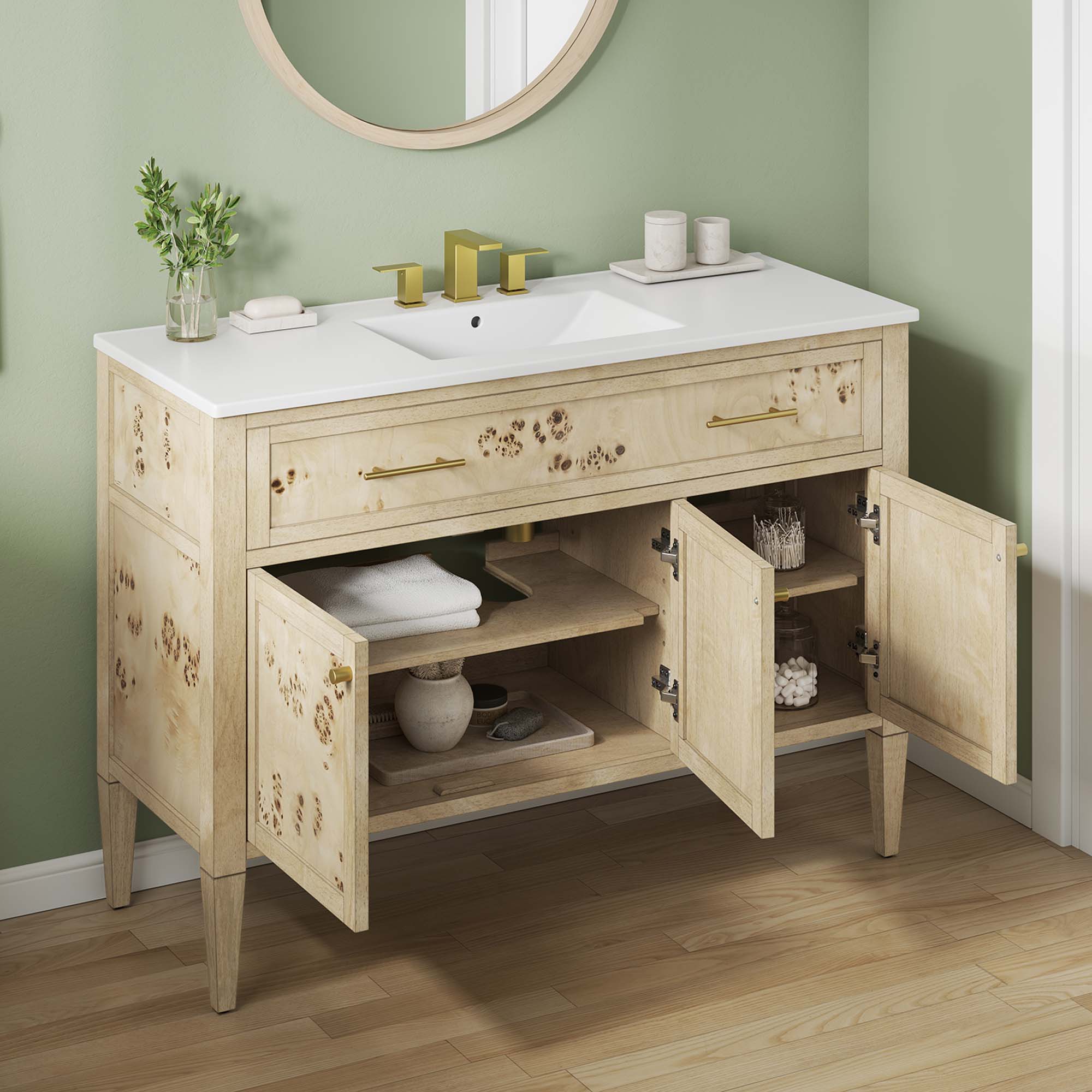 Elysian Wood Bathroom Vanity Cabinet Basin Not Included