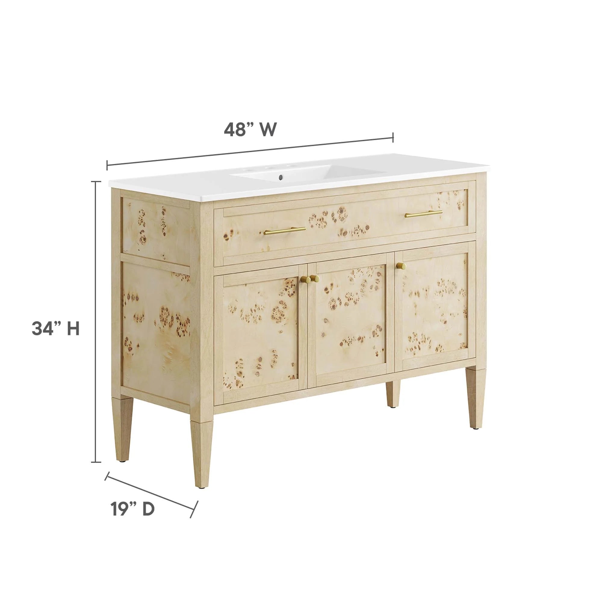 Elysian Wood Bathroom Vanity Cabinet Basin Not Included