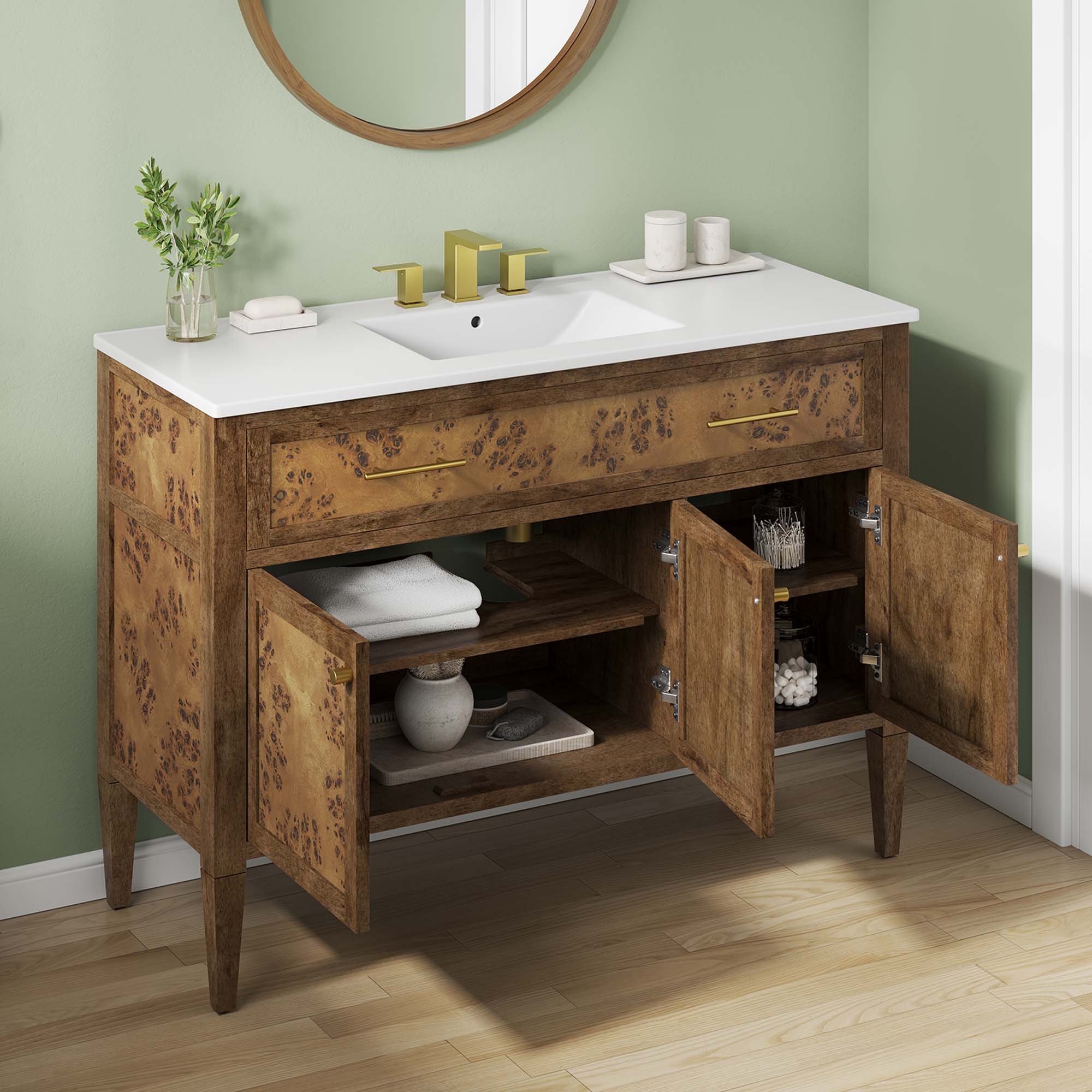 Elysian Wood Bathroom Vanity Cabinet Basin Not Included