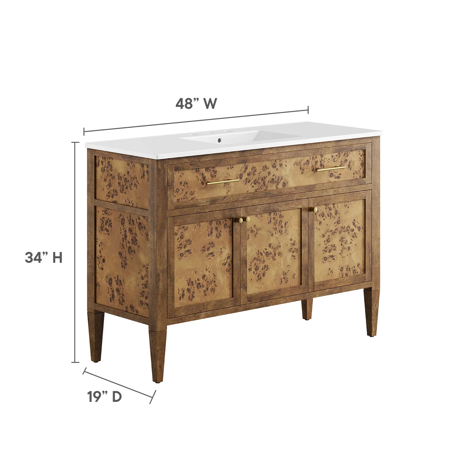 Elysian Wood Bathroom Vanity Cabinet Basin Not Included