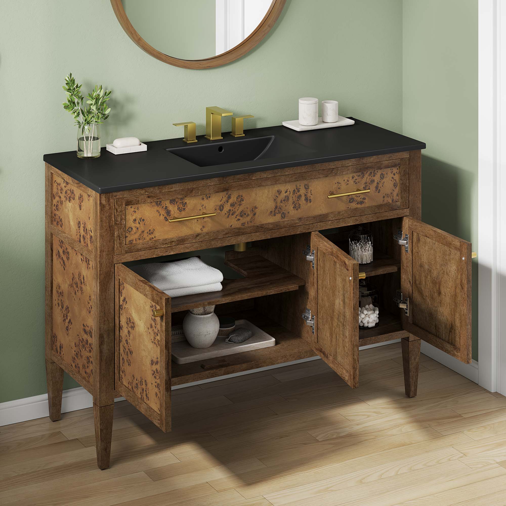 Elysian Wood Bathroom Vanity Cabinet Basin Not Included