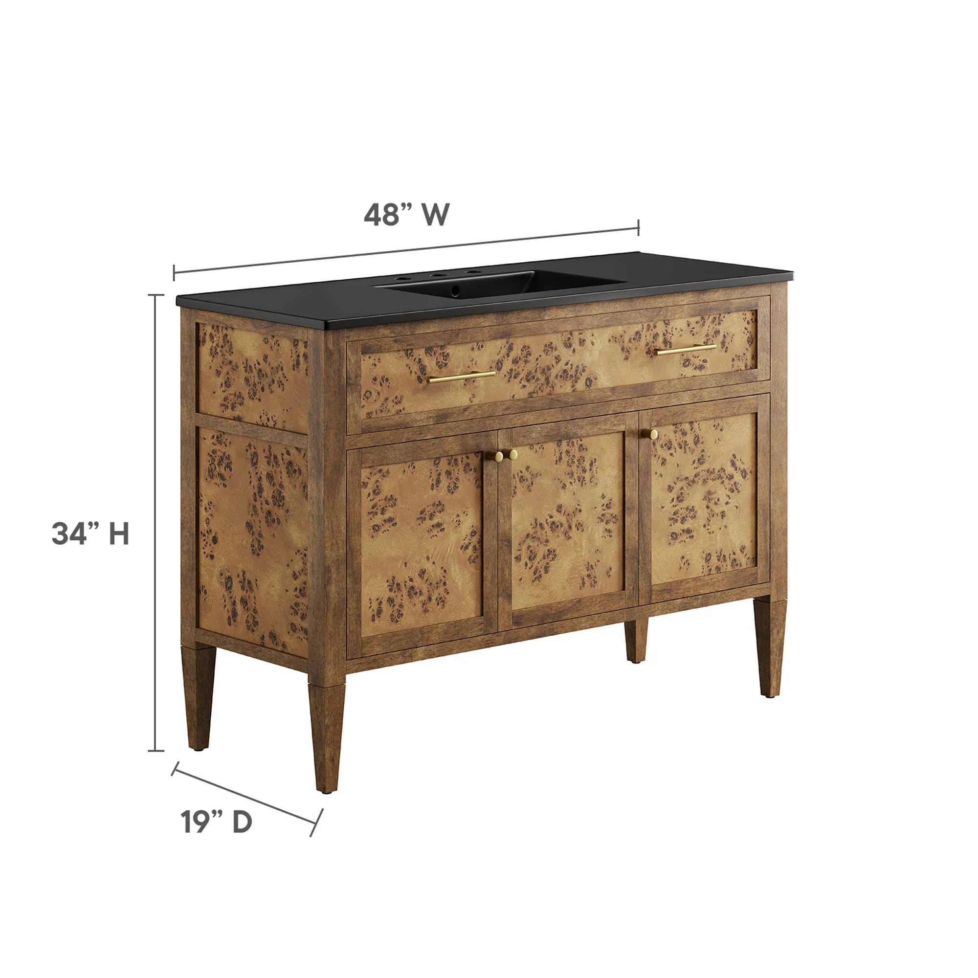 Elysian Wood Bathroom Vanity Cabinet Basin Not Included