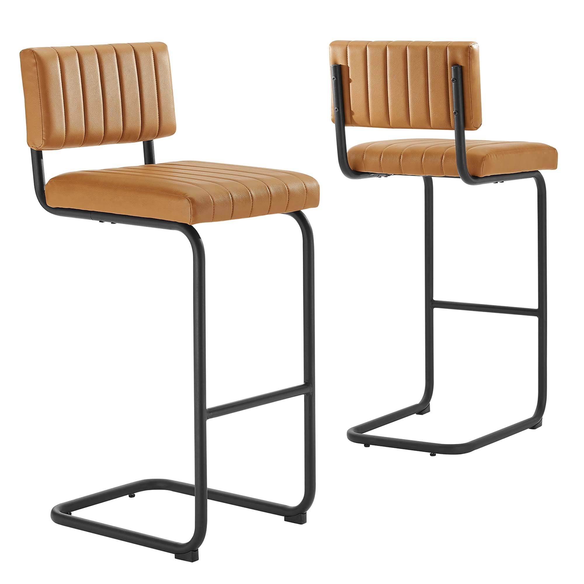 Parity Vegan Leather Bar Stools Set of 2