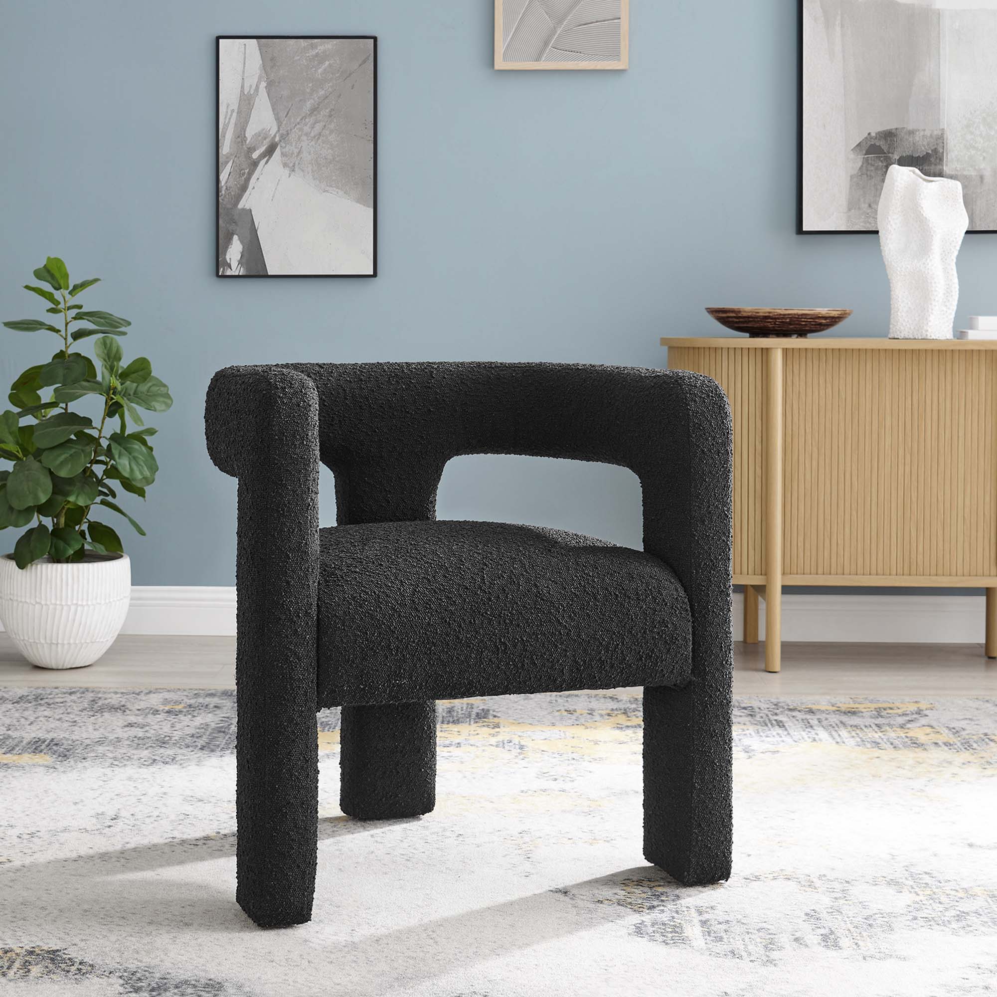 Kayla Boucle Upholstered Armchair