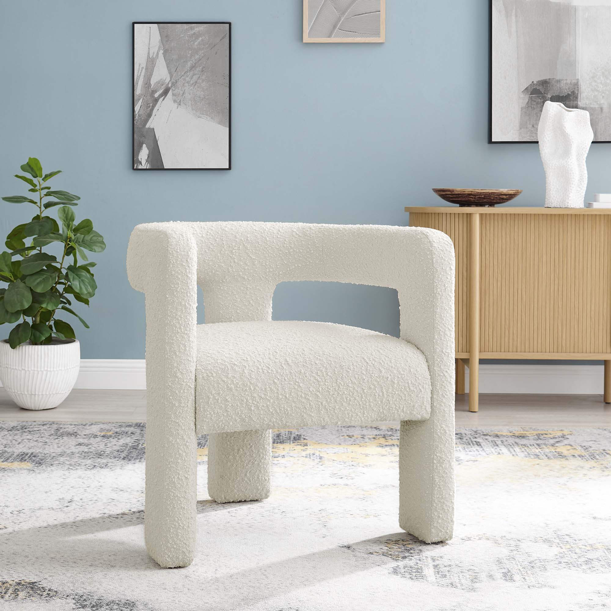 Kayla Boucle Upholstered Armchair