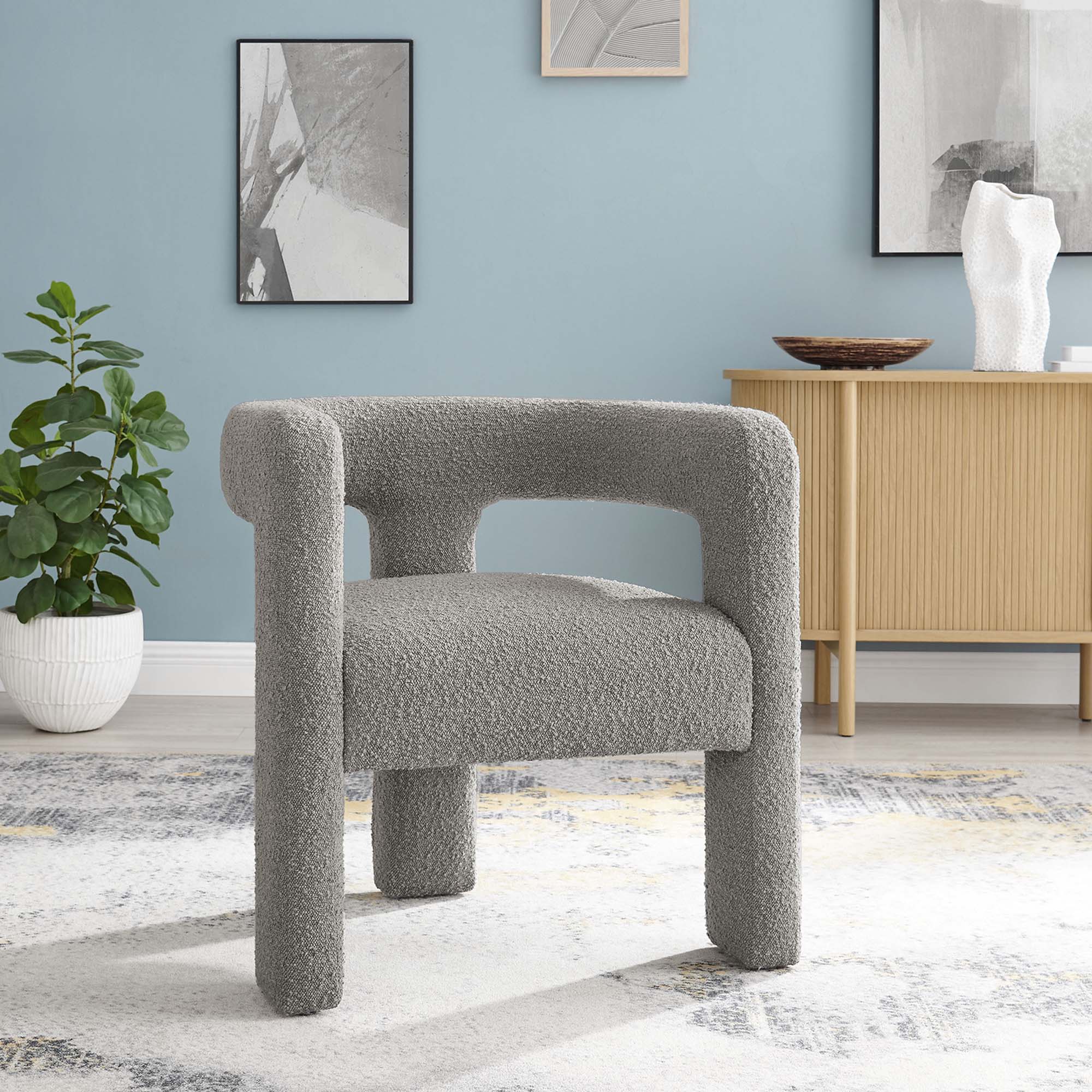 Kayla Boucle Upholstered Armchair