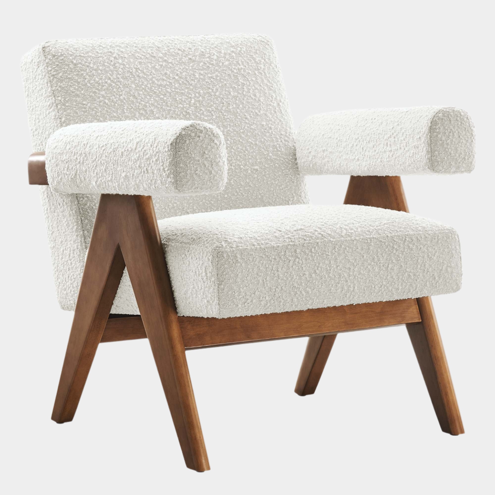 Fauteuil en tissu bouclé Lyra 