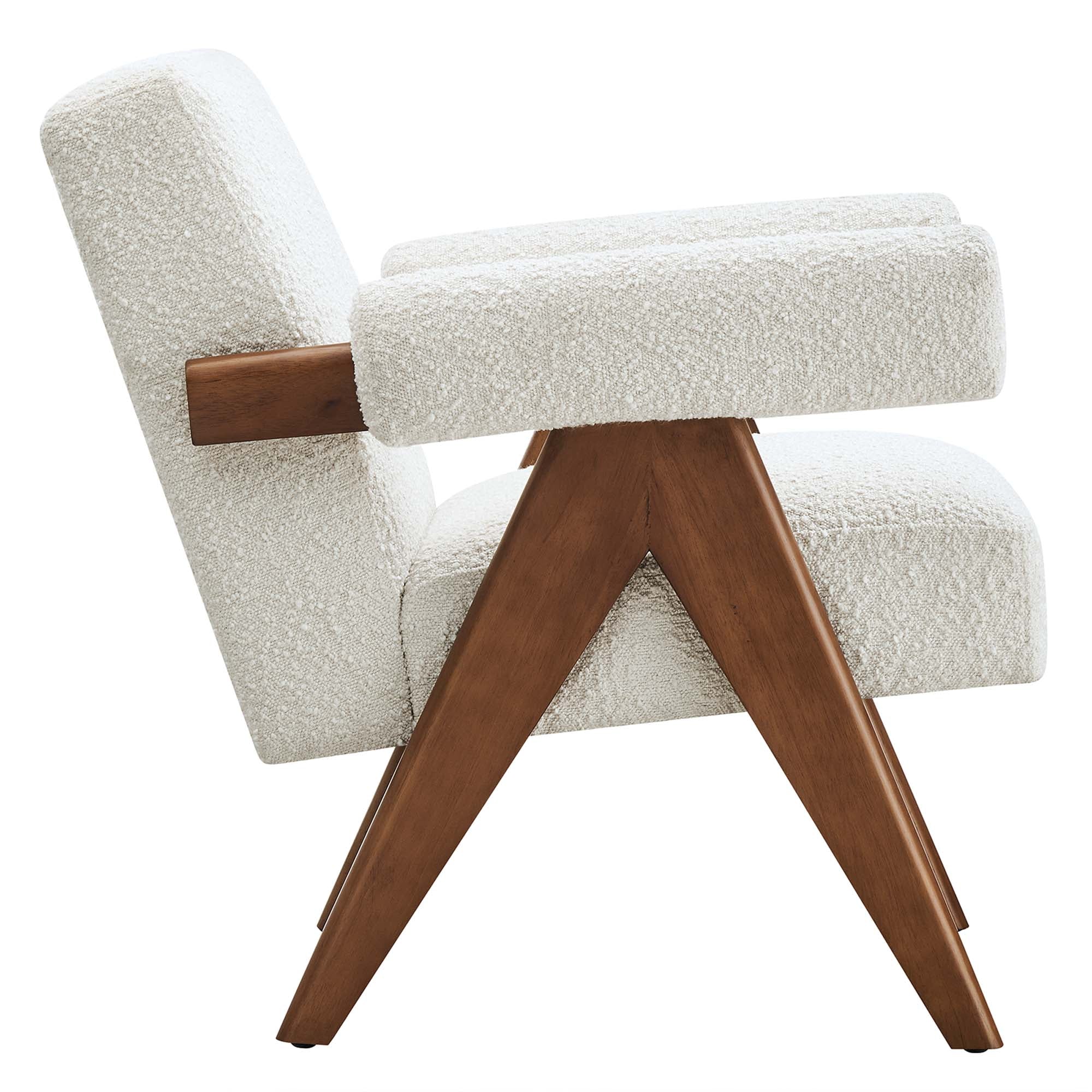 Fauteuil en tissu bouclé Lyra 