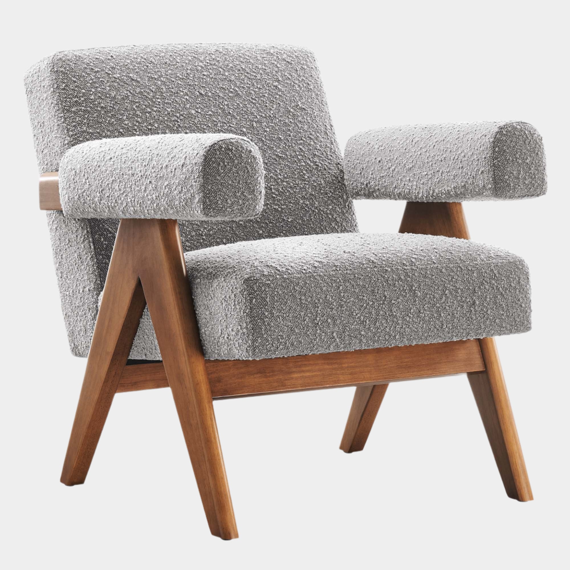 Fauteuil en tissu bouclé Lyra 