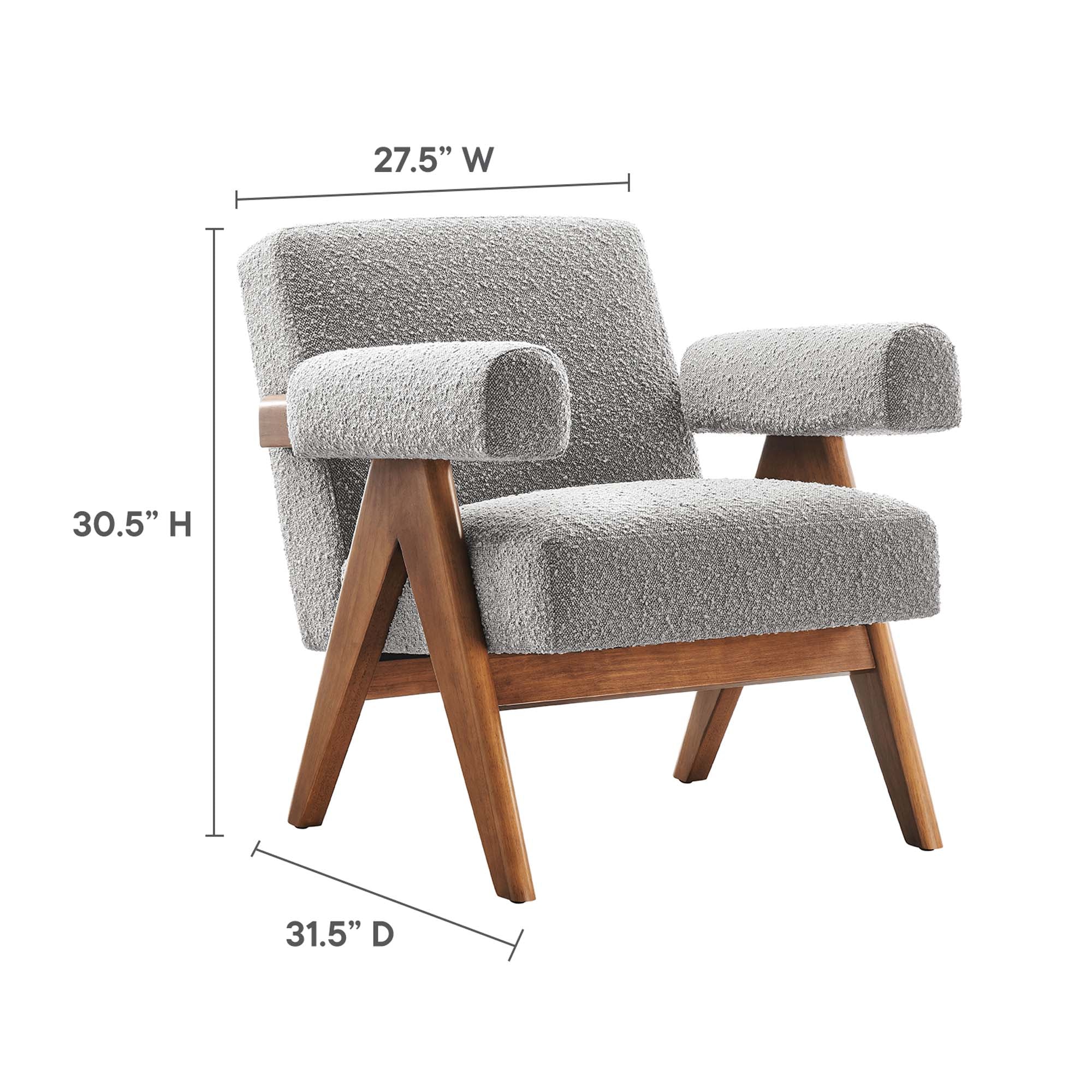 Fauteuil en tissu bouclé Lyra 