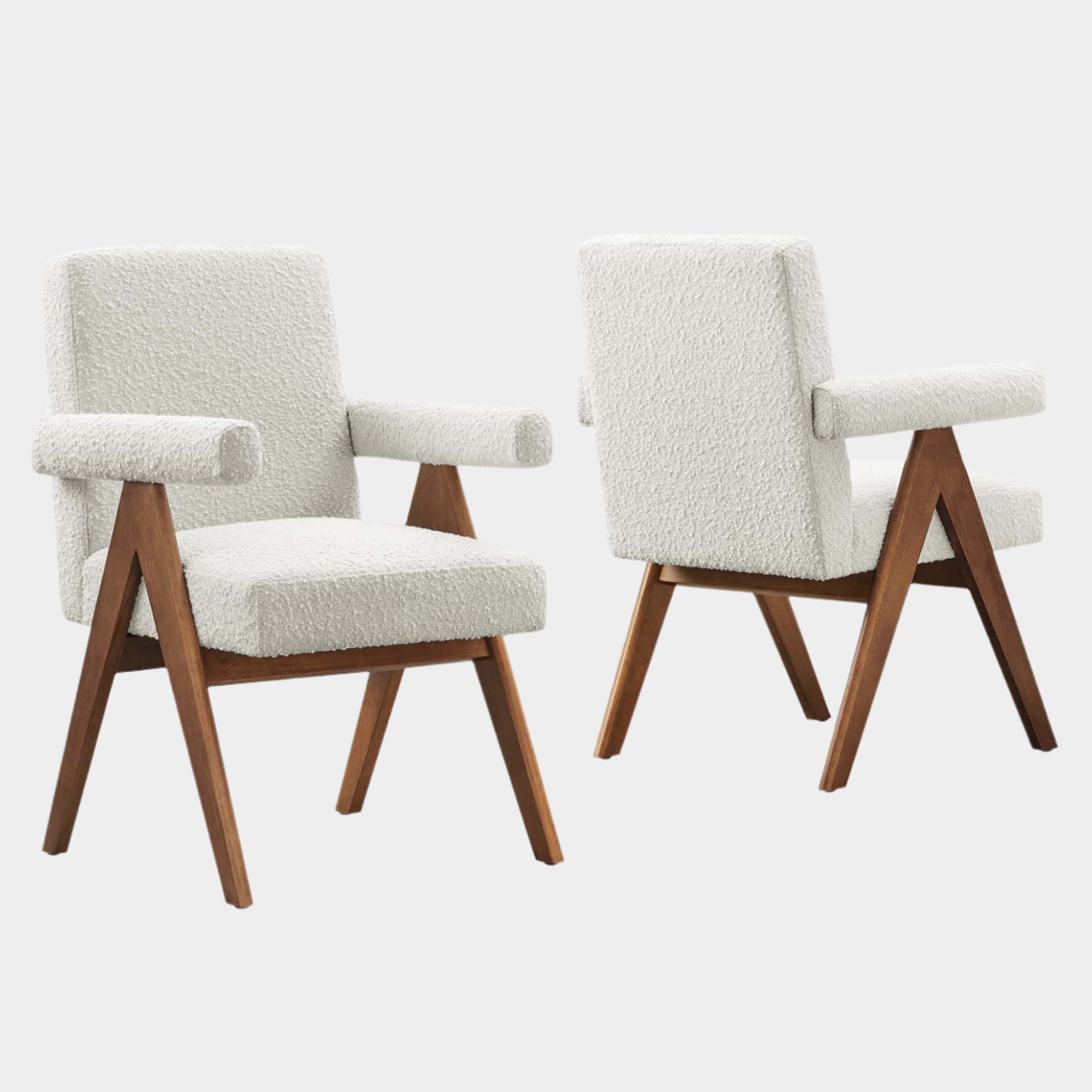 Lyra Boucle Fabric Dining Room Chair - Set of 2