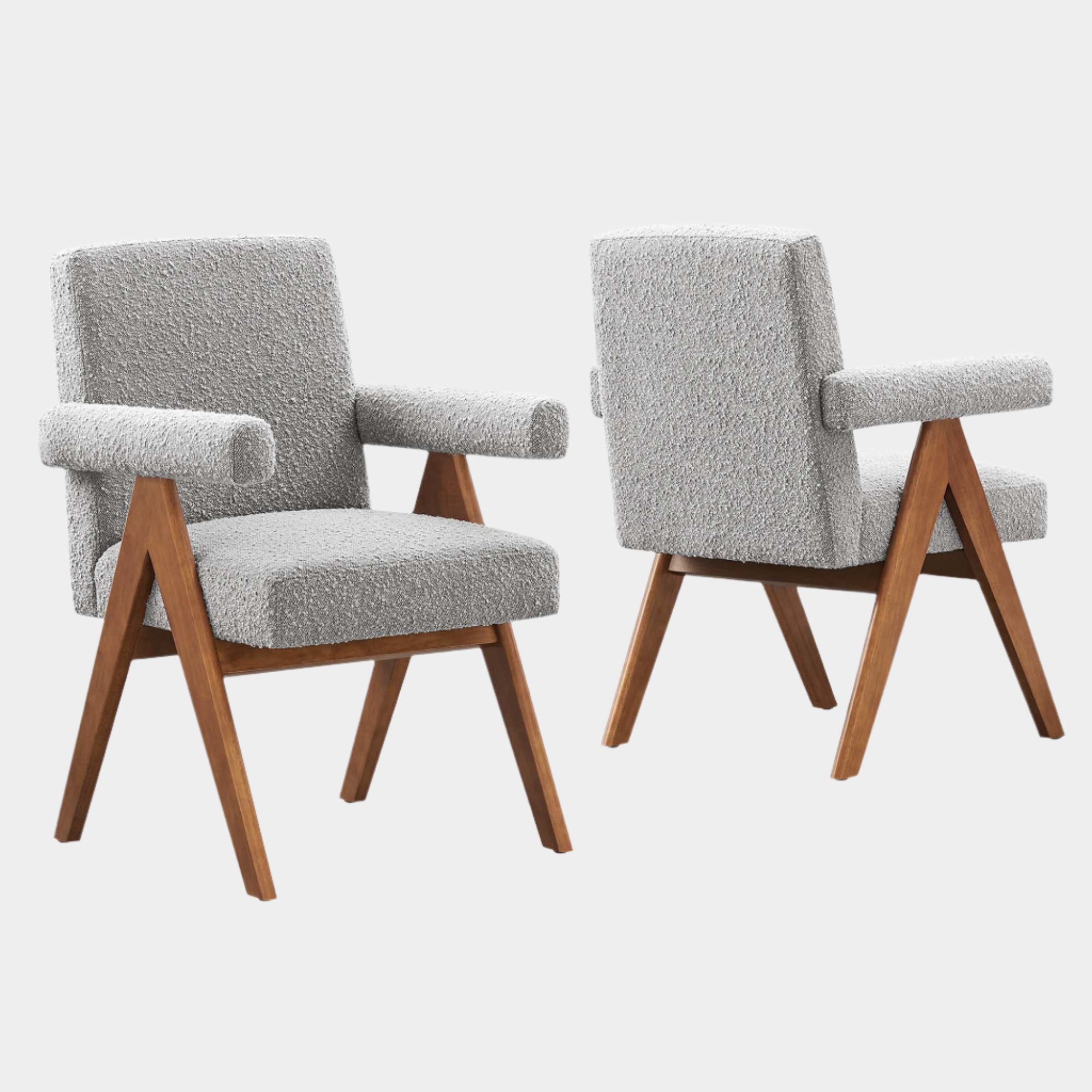 Lyra Boucle Fabric Dining Room Chair - Set of 2