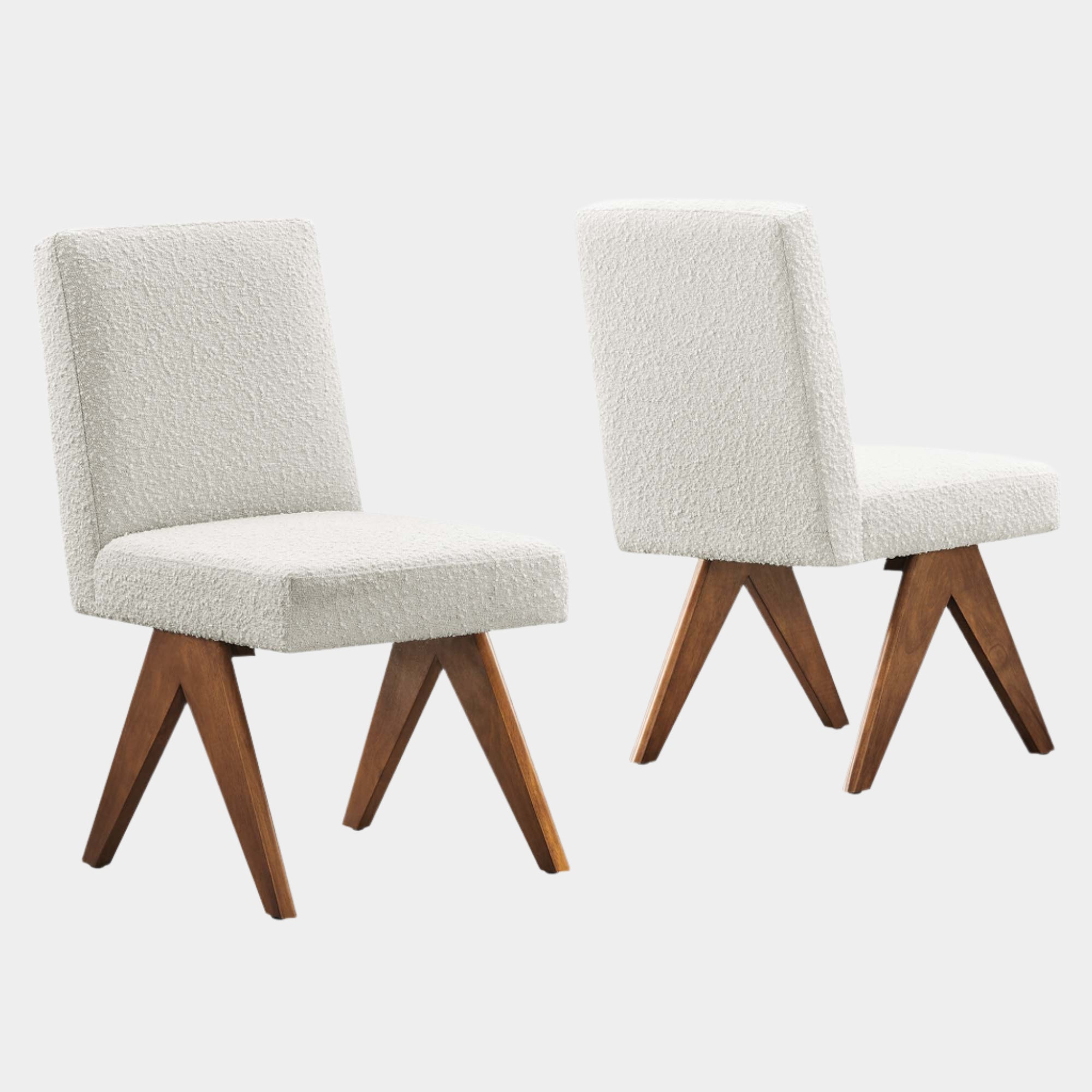 Lyra Boucle Fabric Dining Room Side Chair - Set of 2