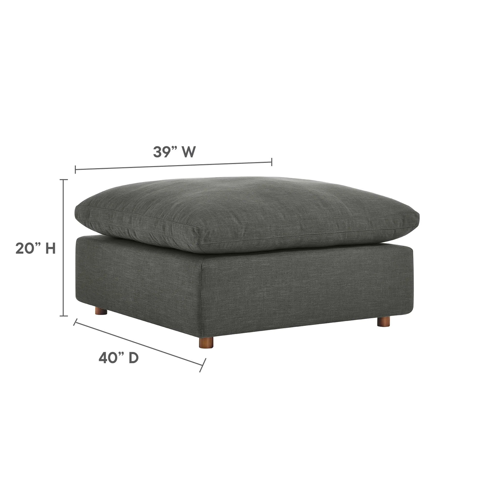 Chaise sans accoudoirs rembourrée en duvet Commix