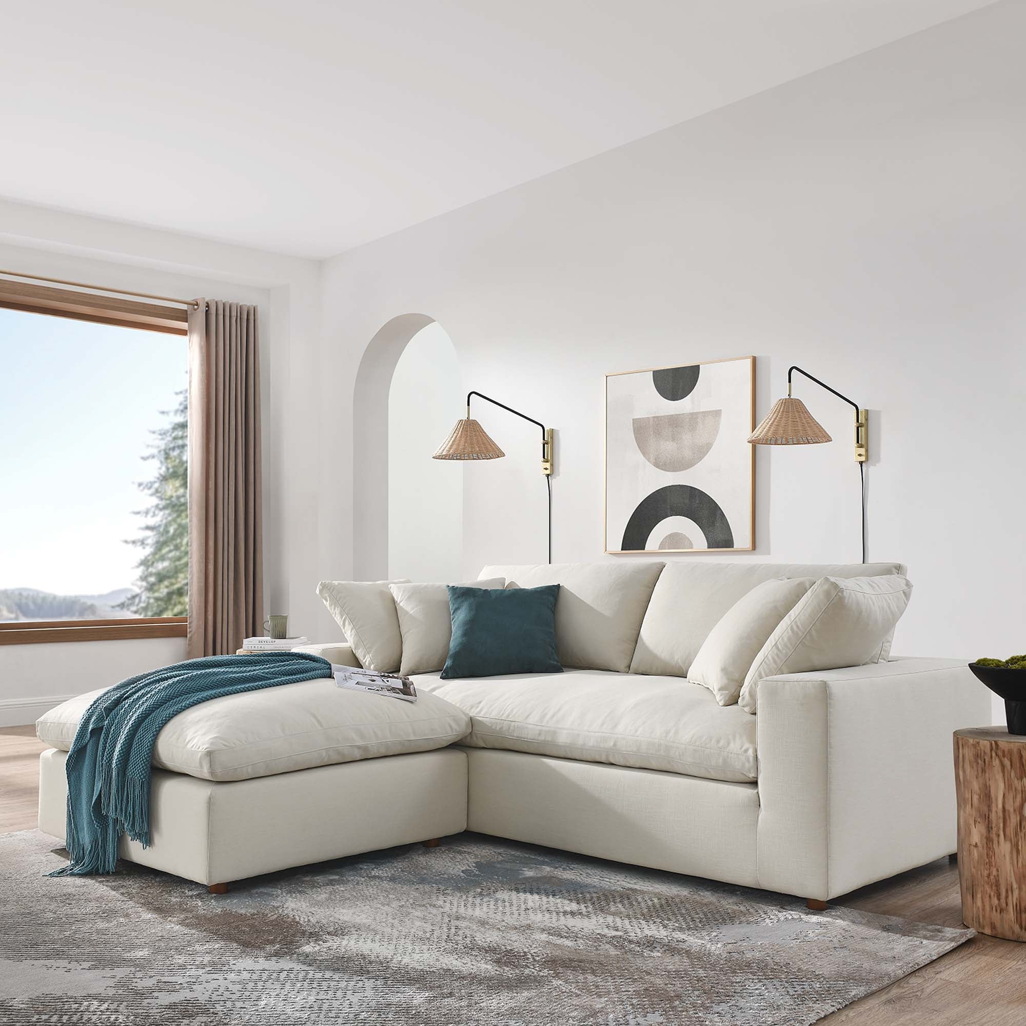 Chaise sans accoudoirs rembourrée en duvet Commix