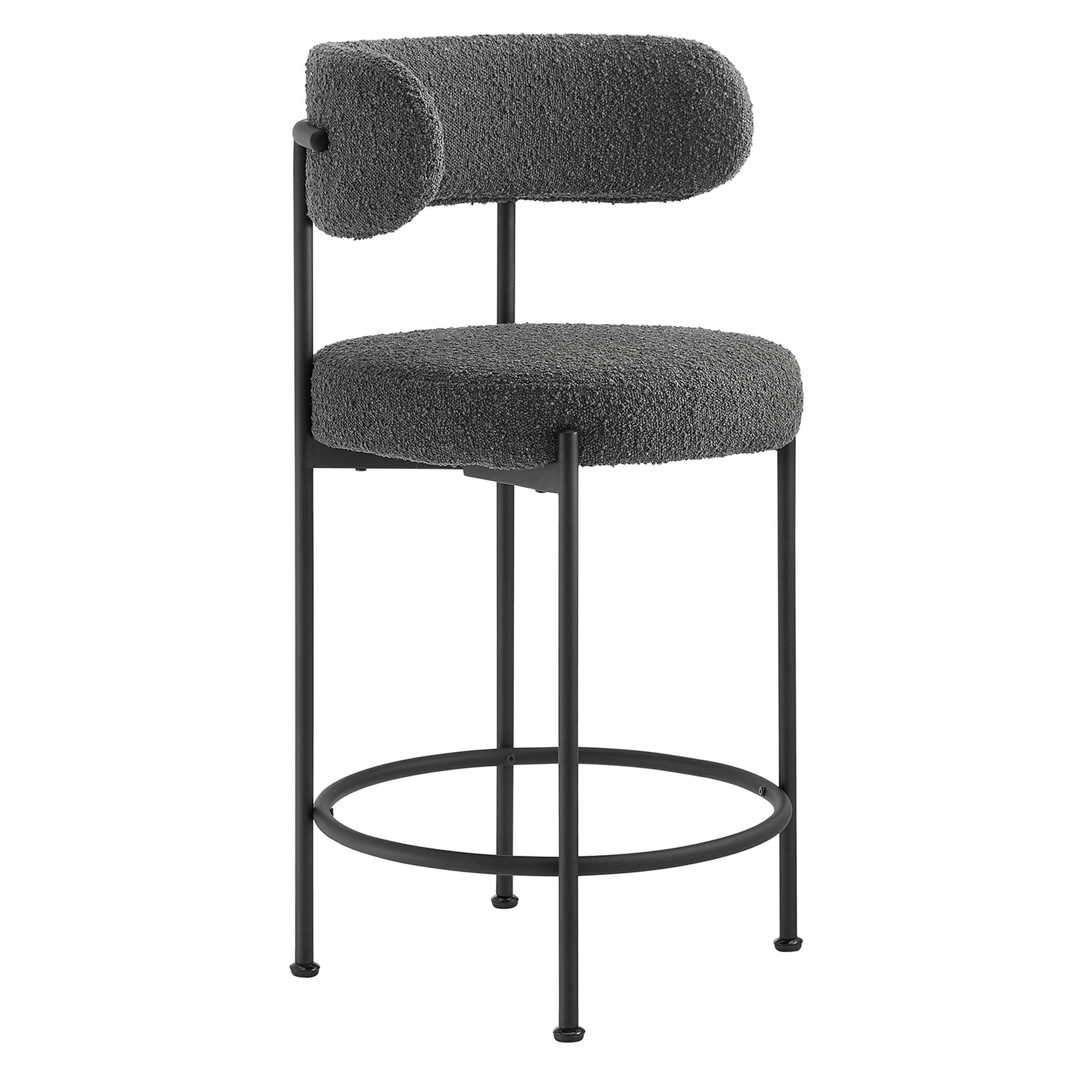 Albie Boucle Fabric Counter Stools Set of 2