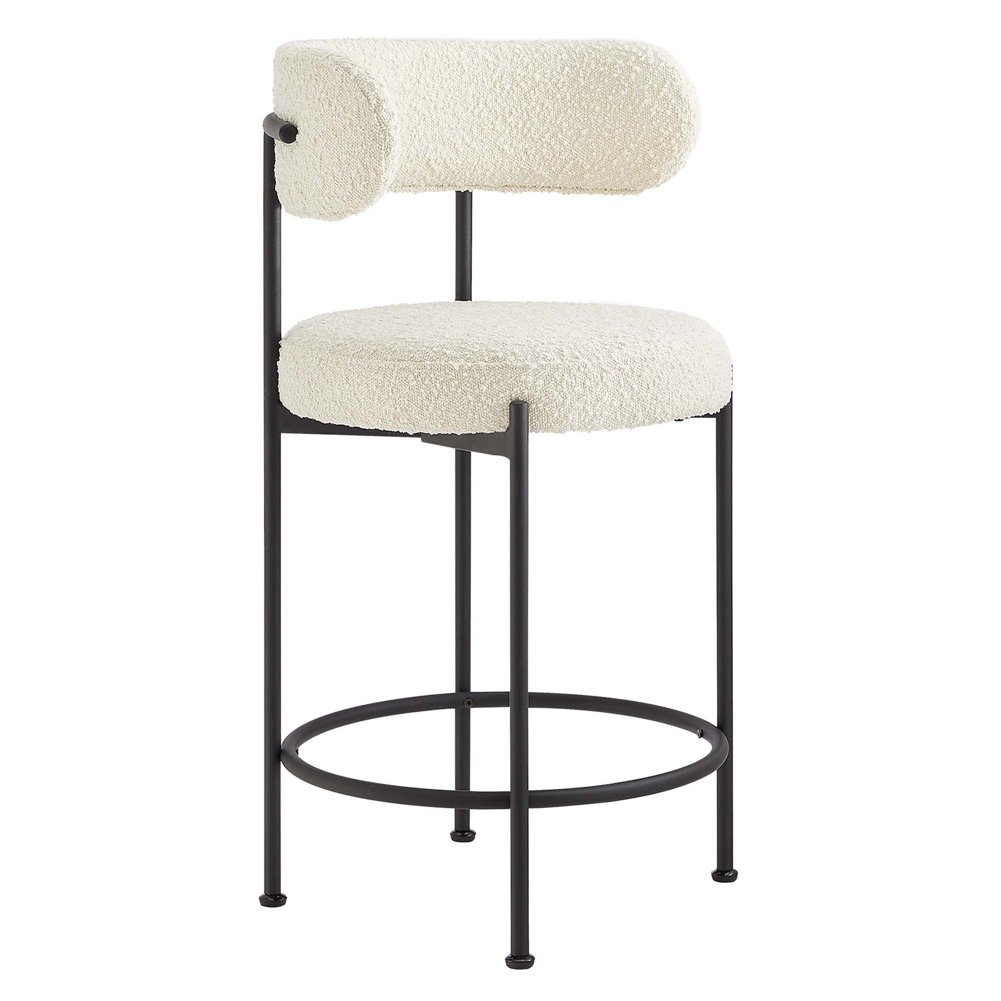 Albie Boucle Fabric Counter Stools Set of 2