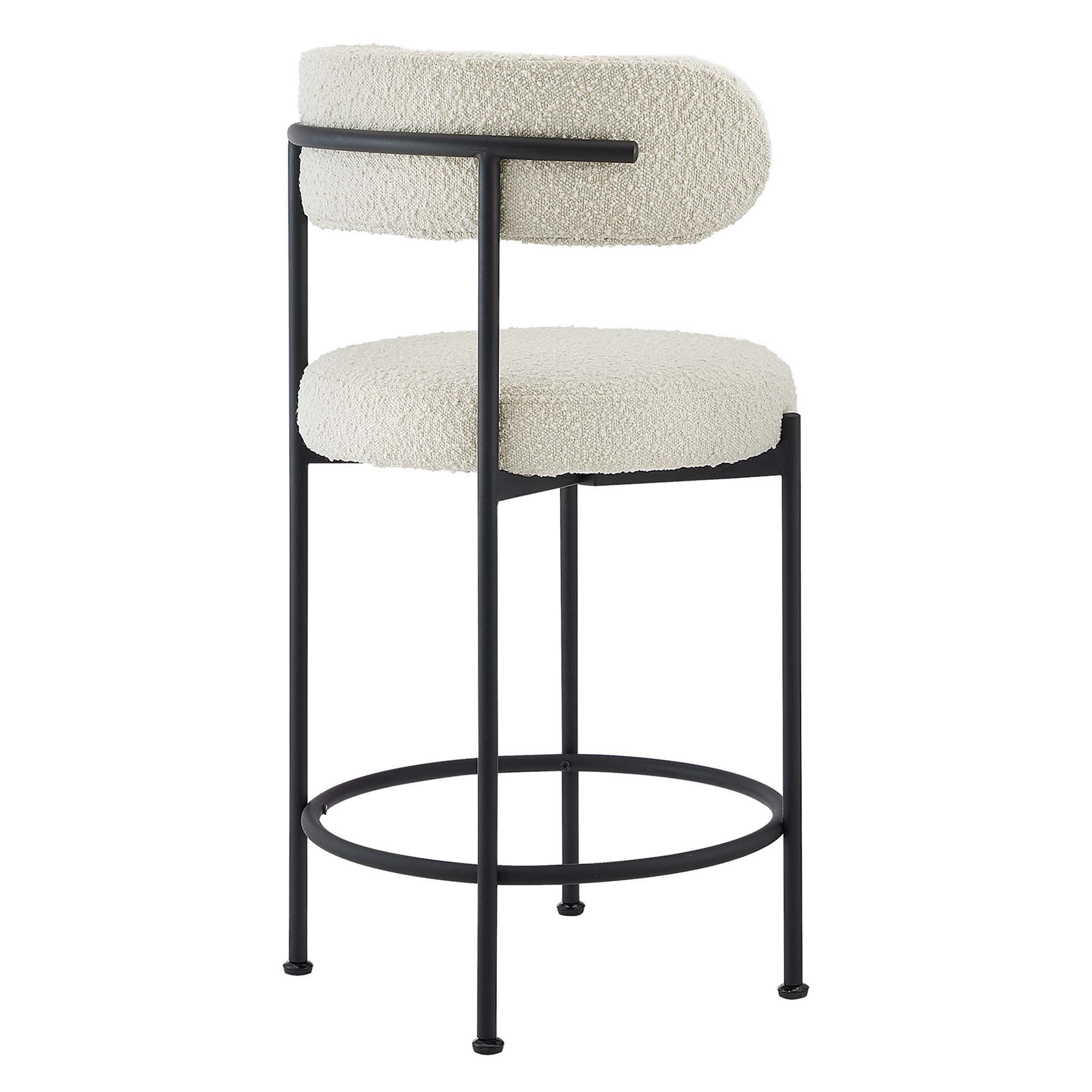 Albie Boucle Fabric Counter Stools Set of 2