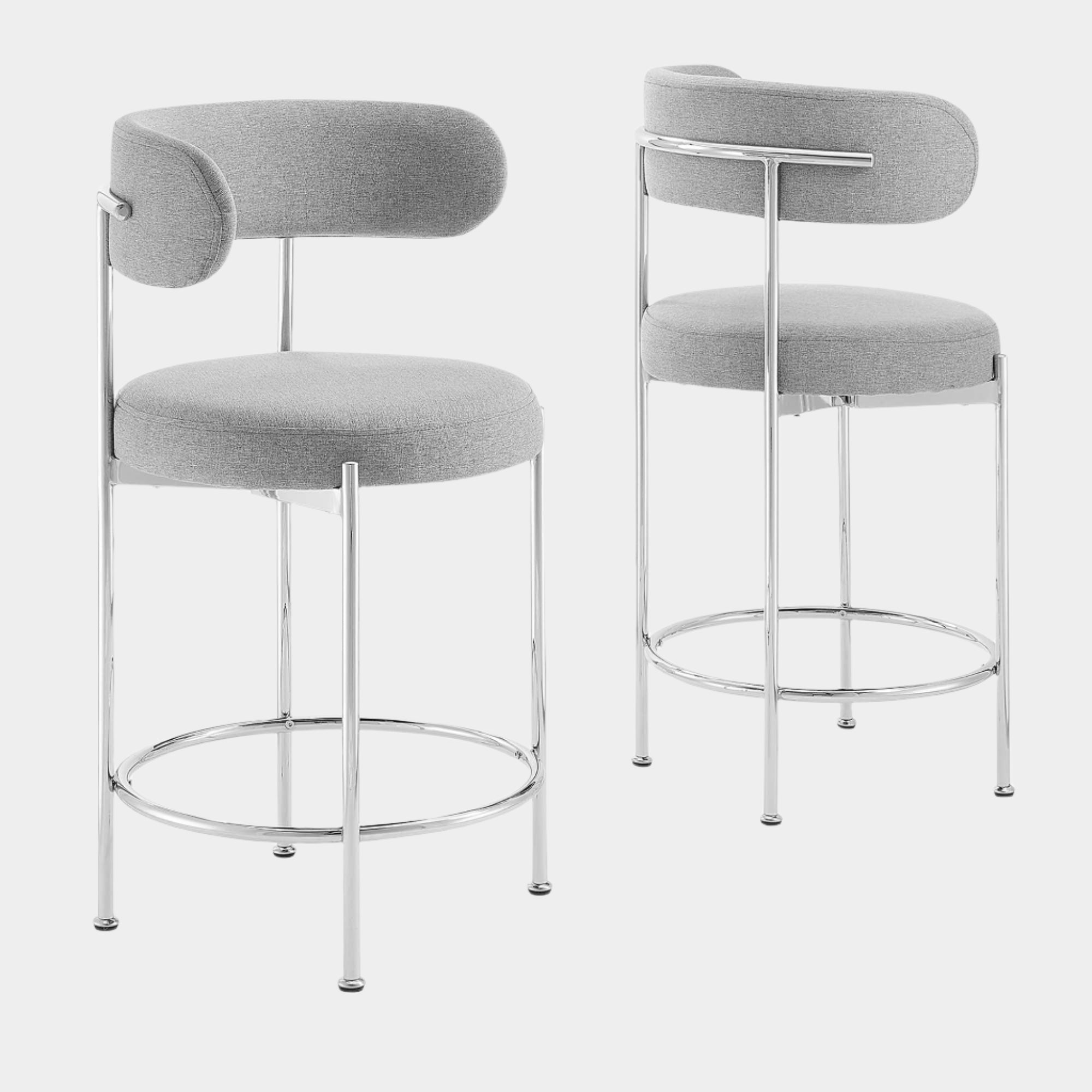 Albie Fabric Bar Stools - Set of 2