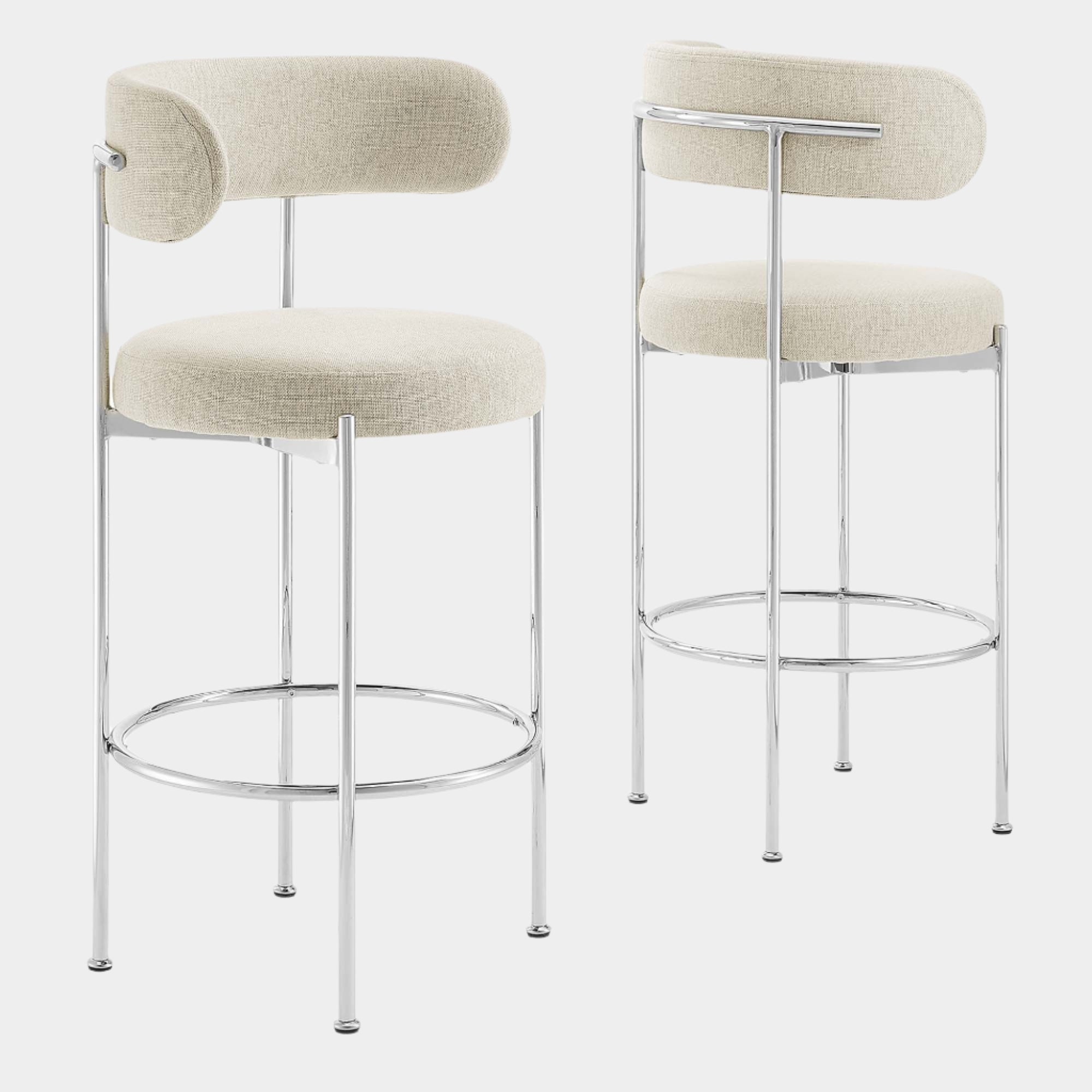 Albie Fabric Bar Stools - Set of 2