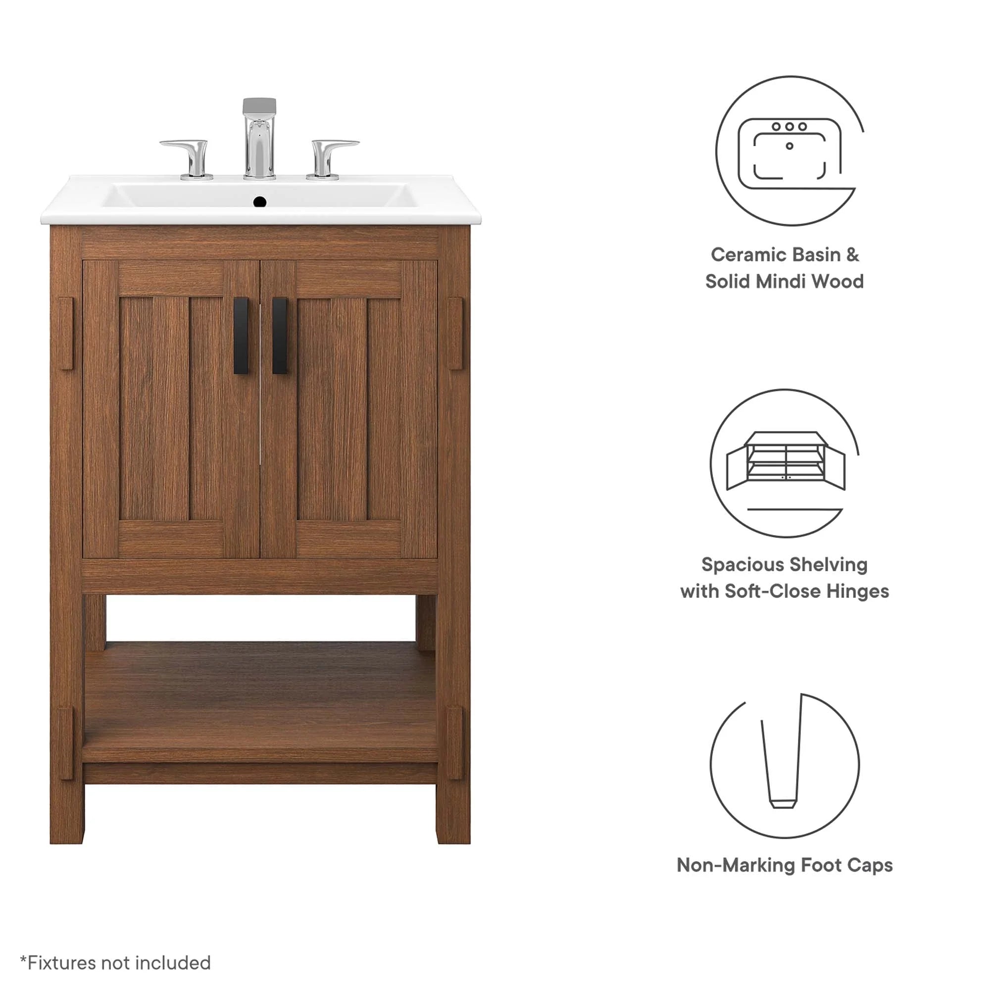 Ashlyn Wood Bathroom Vanity Basin Included