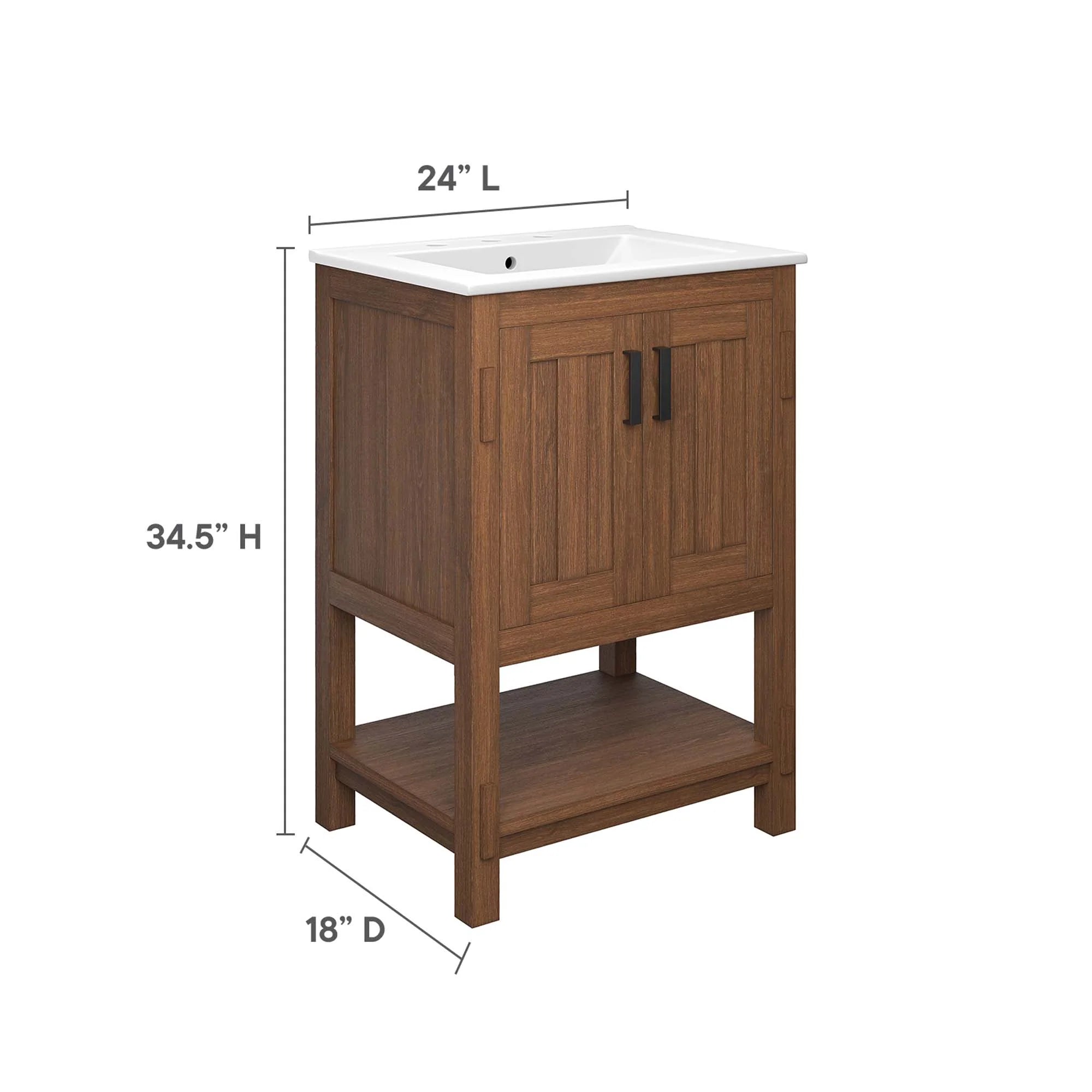 Ashlyn Wood Bathroom Vanity Basin Included