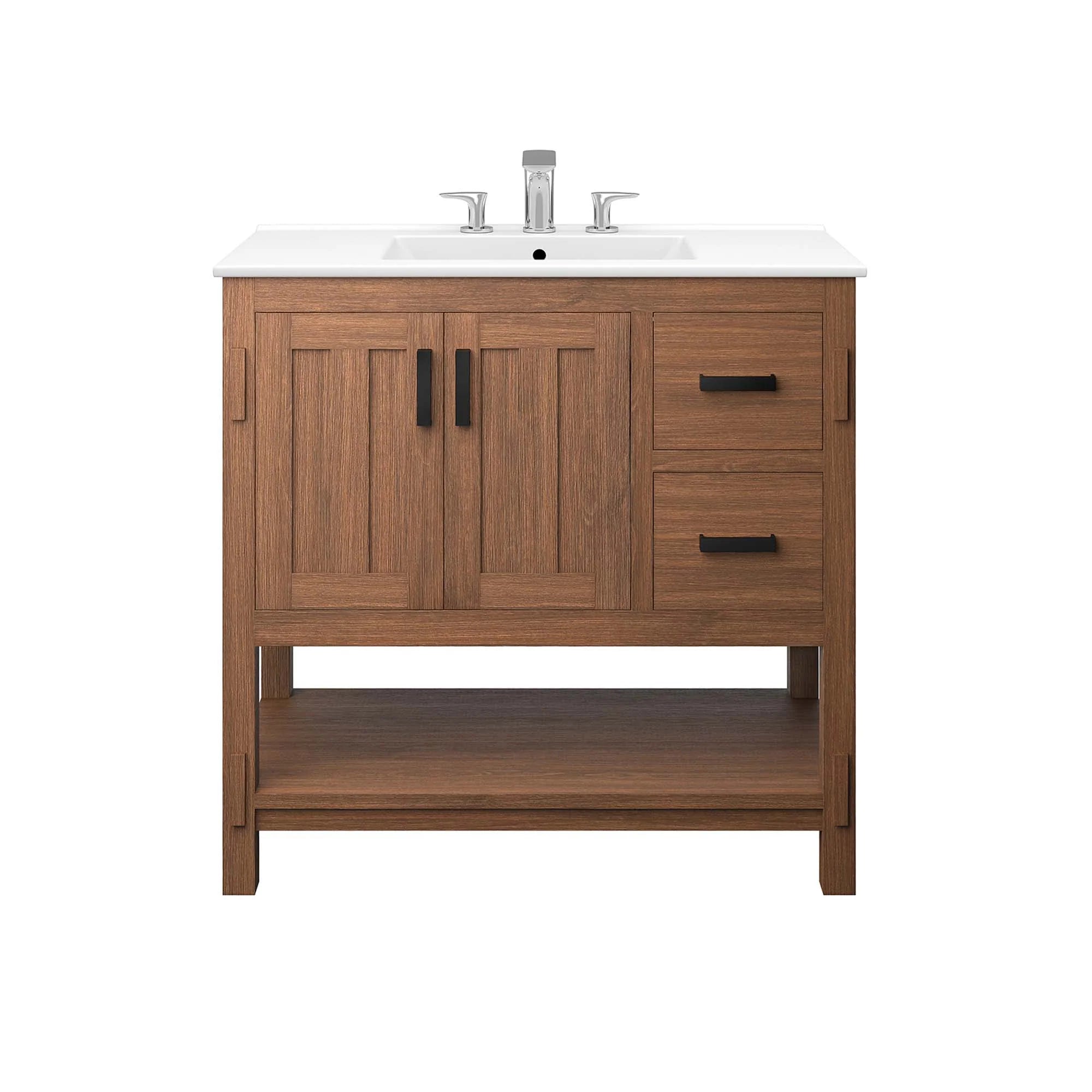 Ashlyn Wood Bathroom Vanity Basin Included