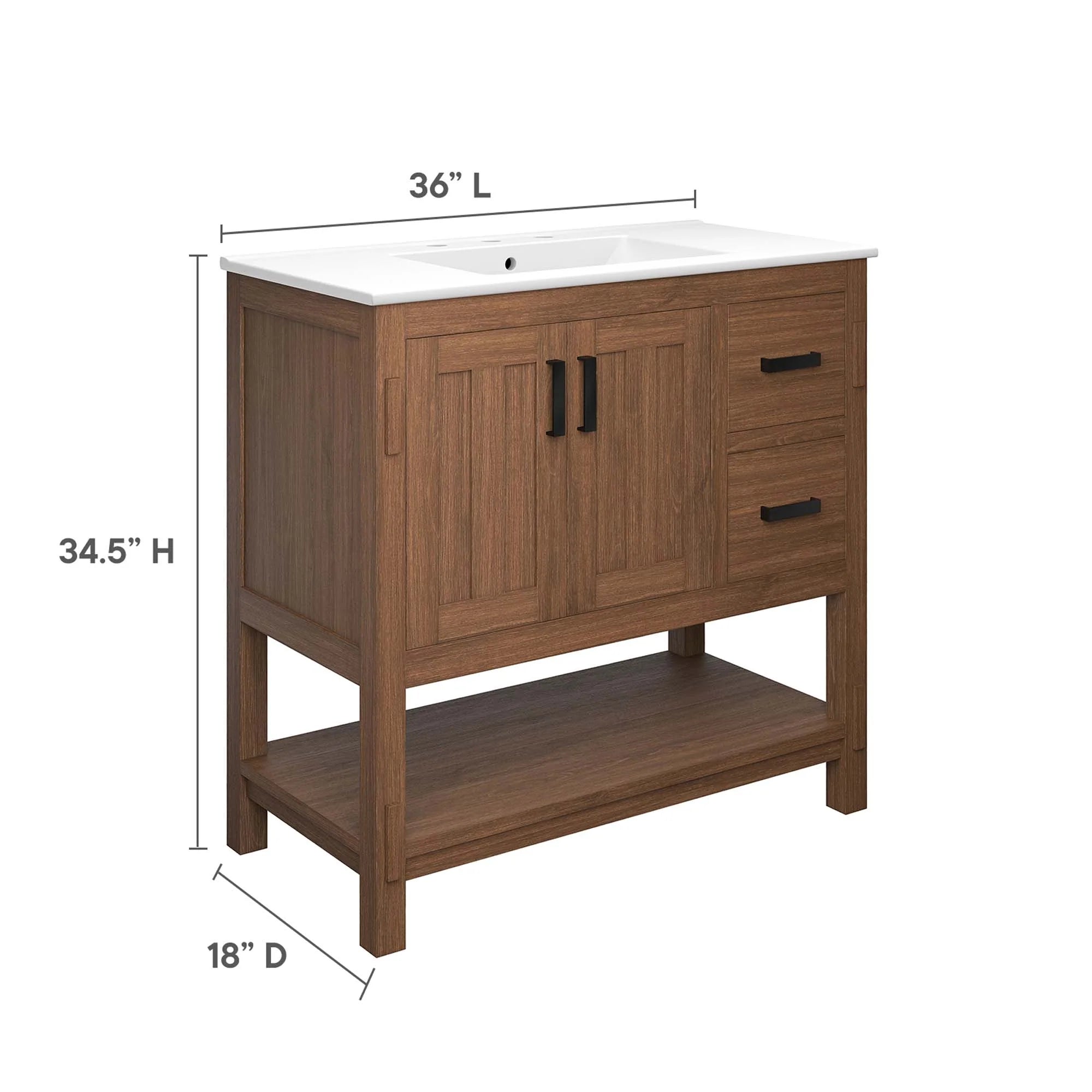 Ashlyn Wood Bathroom Vanity Basin Included