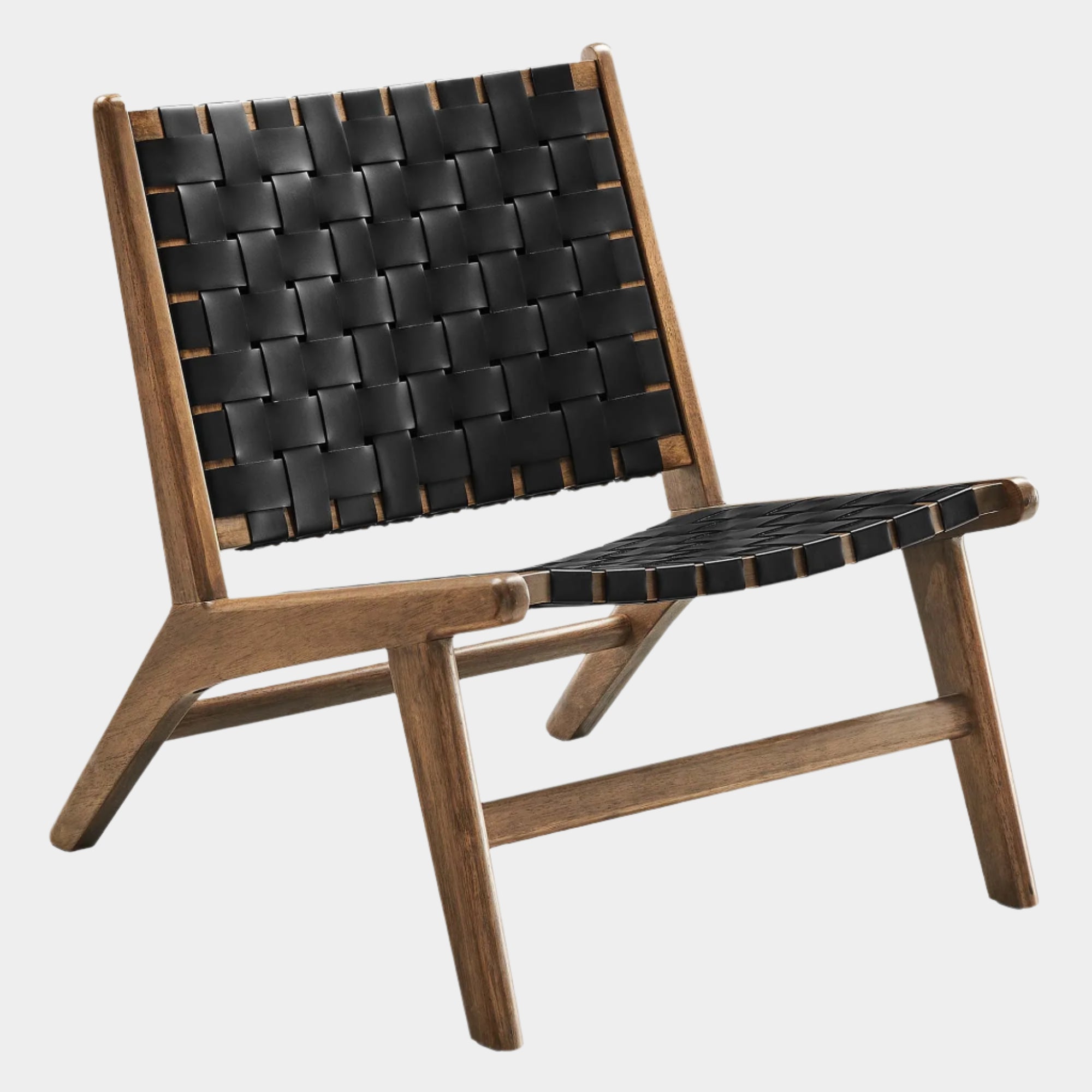 Saoirse Faux Leather Wood Accent Lounge Chair
