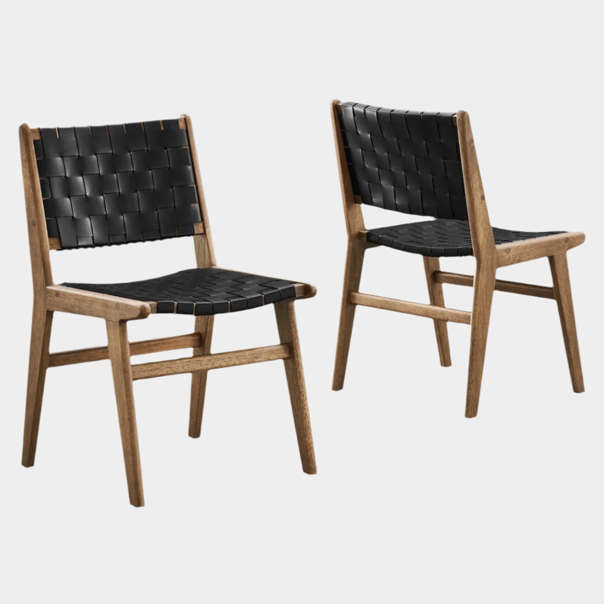 Saoirse Faux Leather Wood Dining Side Chair - Set of 2