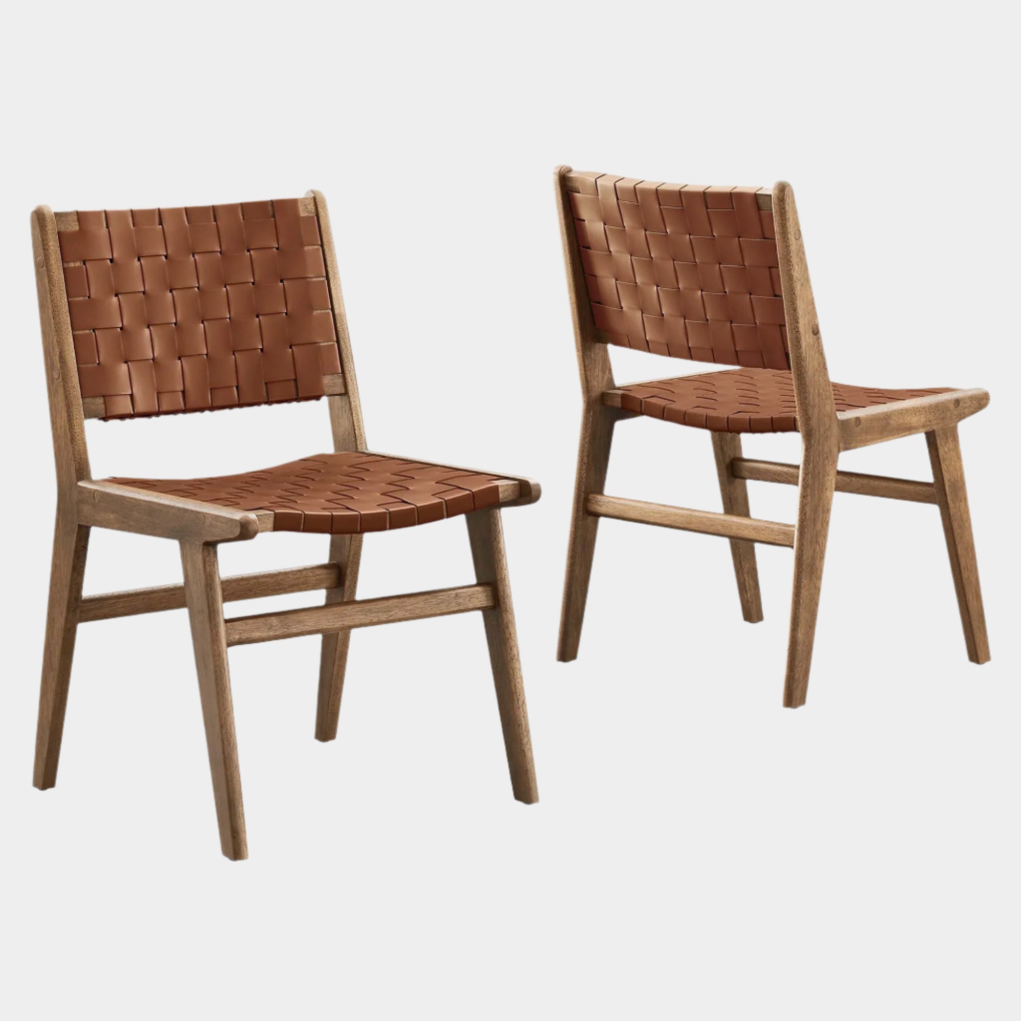 Saoirse Faux Leather Wood Dining Side Chair - Set of 2