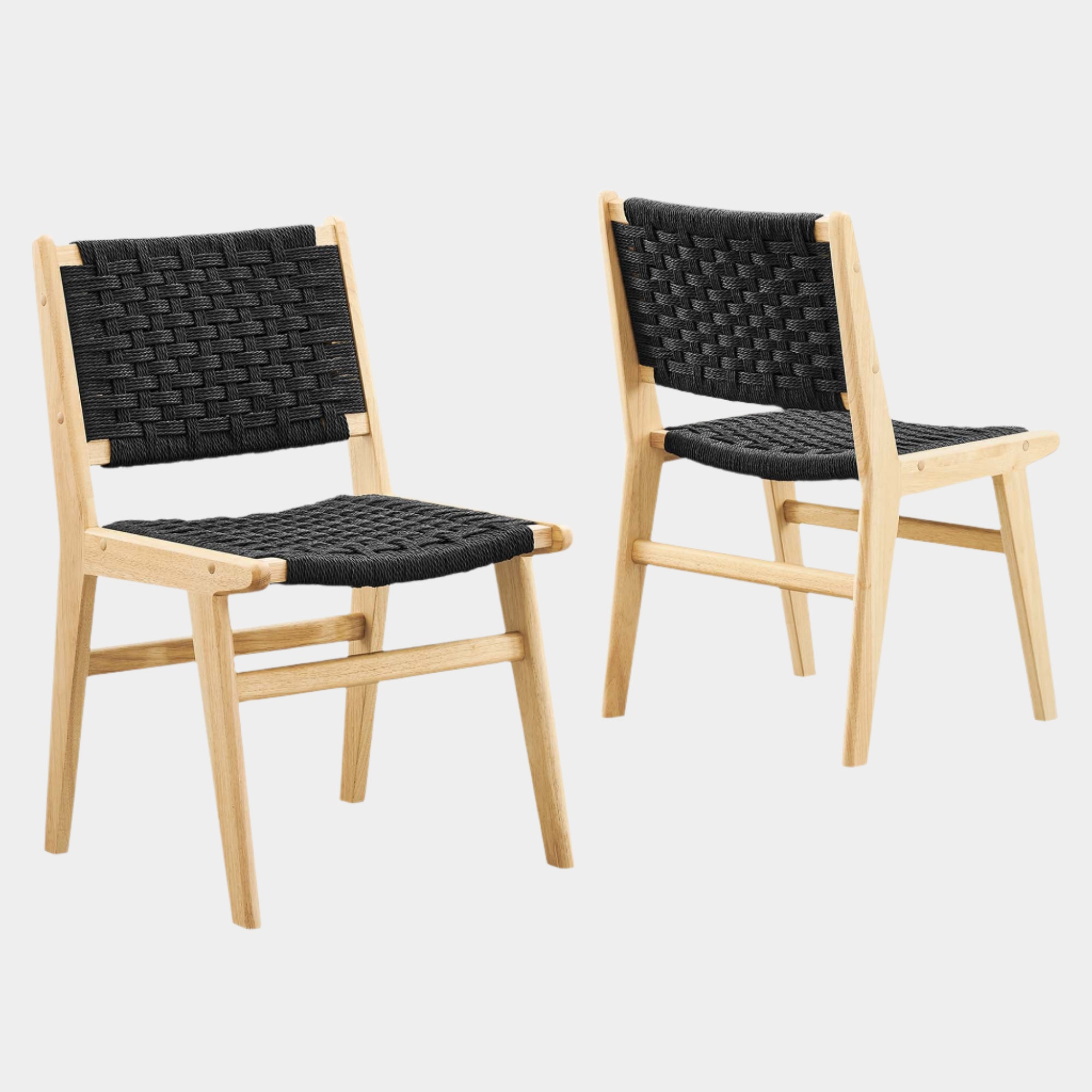 Saoirse Woven Rope Wood Dining Side Chair - Set of 2