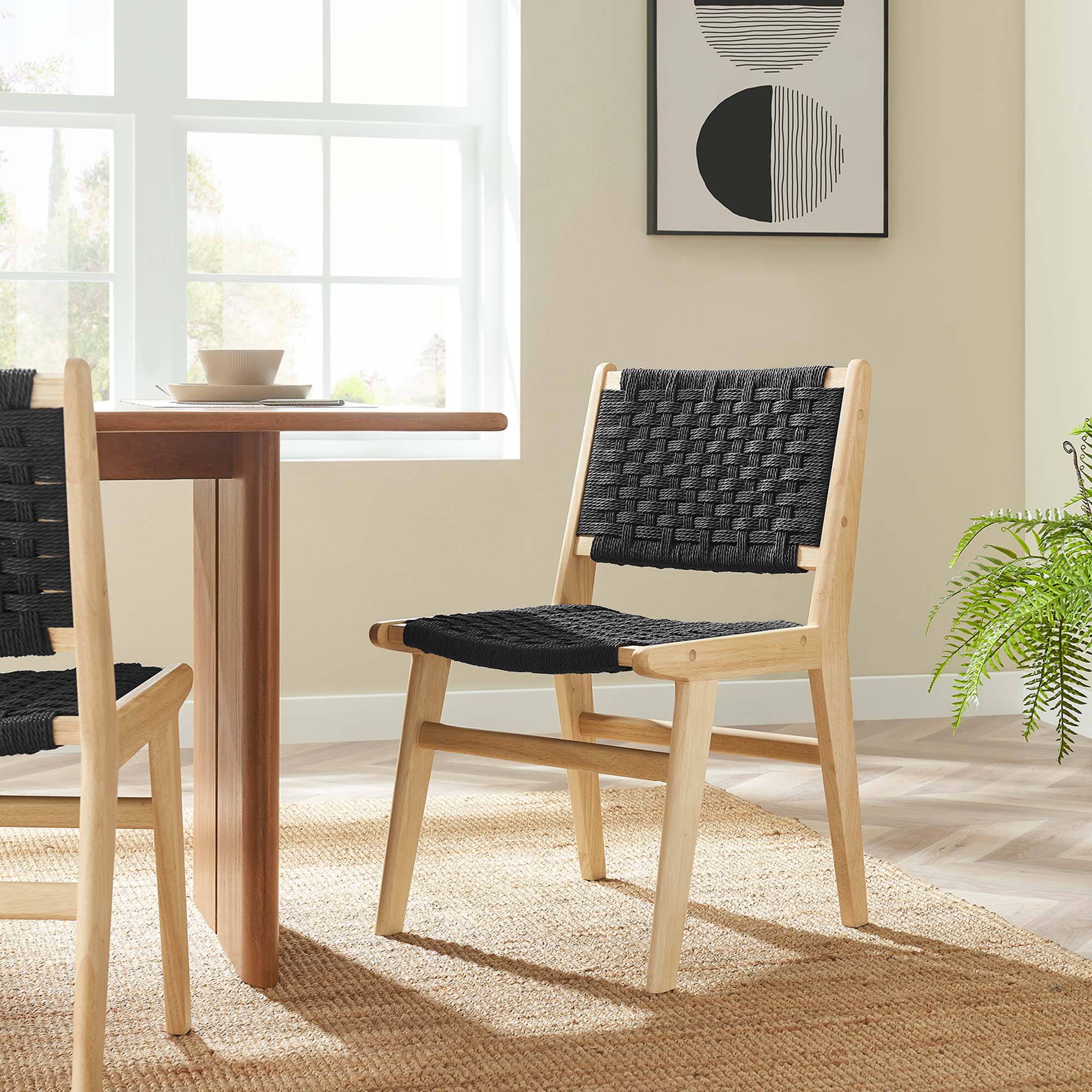 Saoirse Woven Rope Wood Dining Side Chair - Set of 2