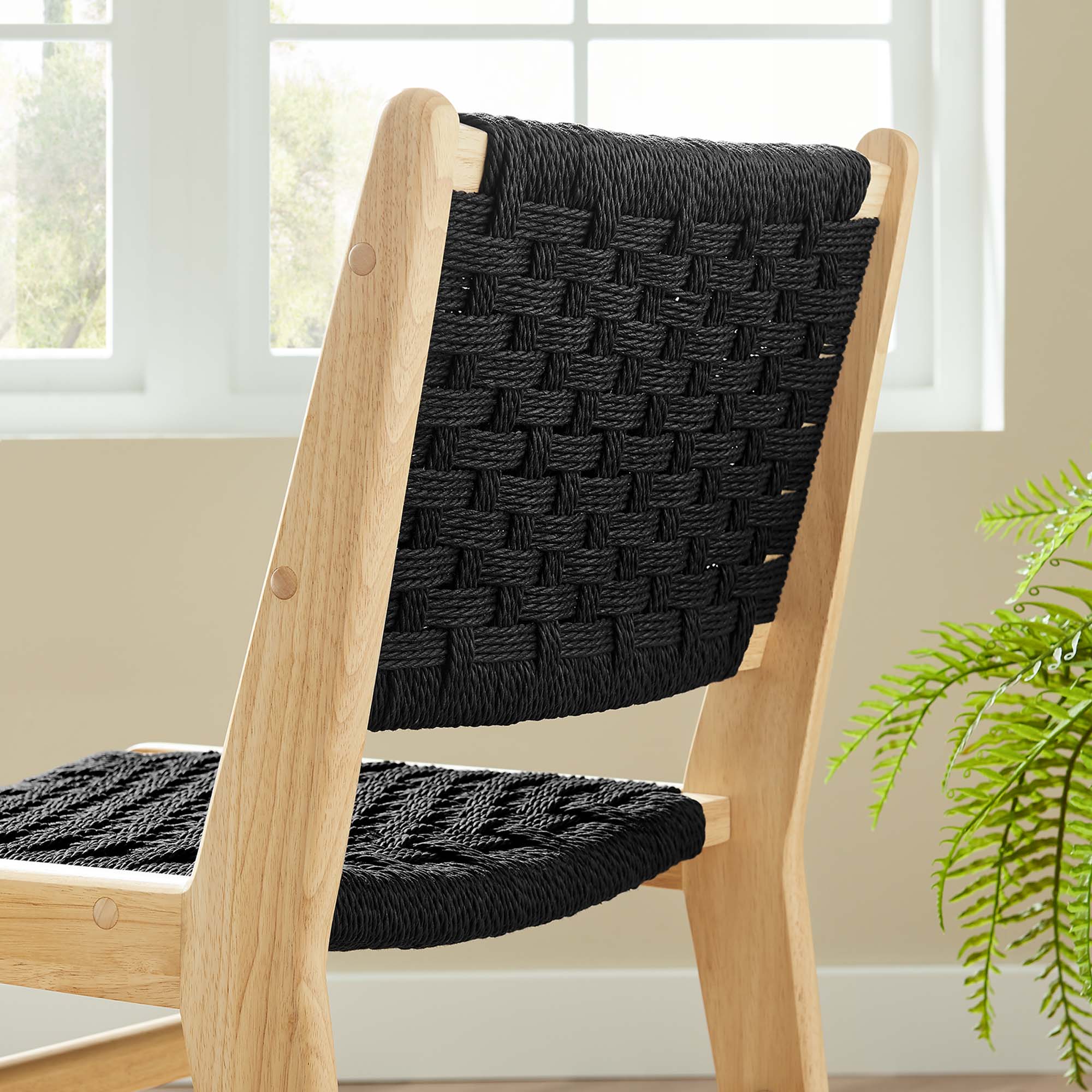 Saoirse Woven Rope Wood Dining Side Chair - Set of 2